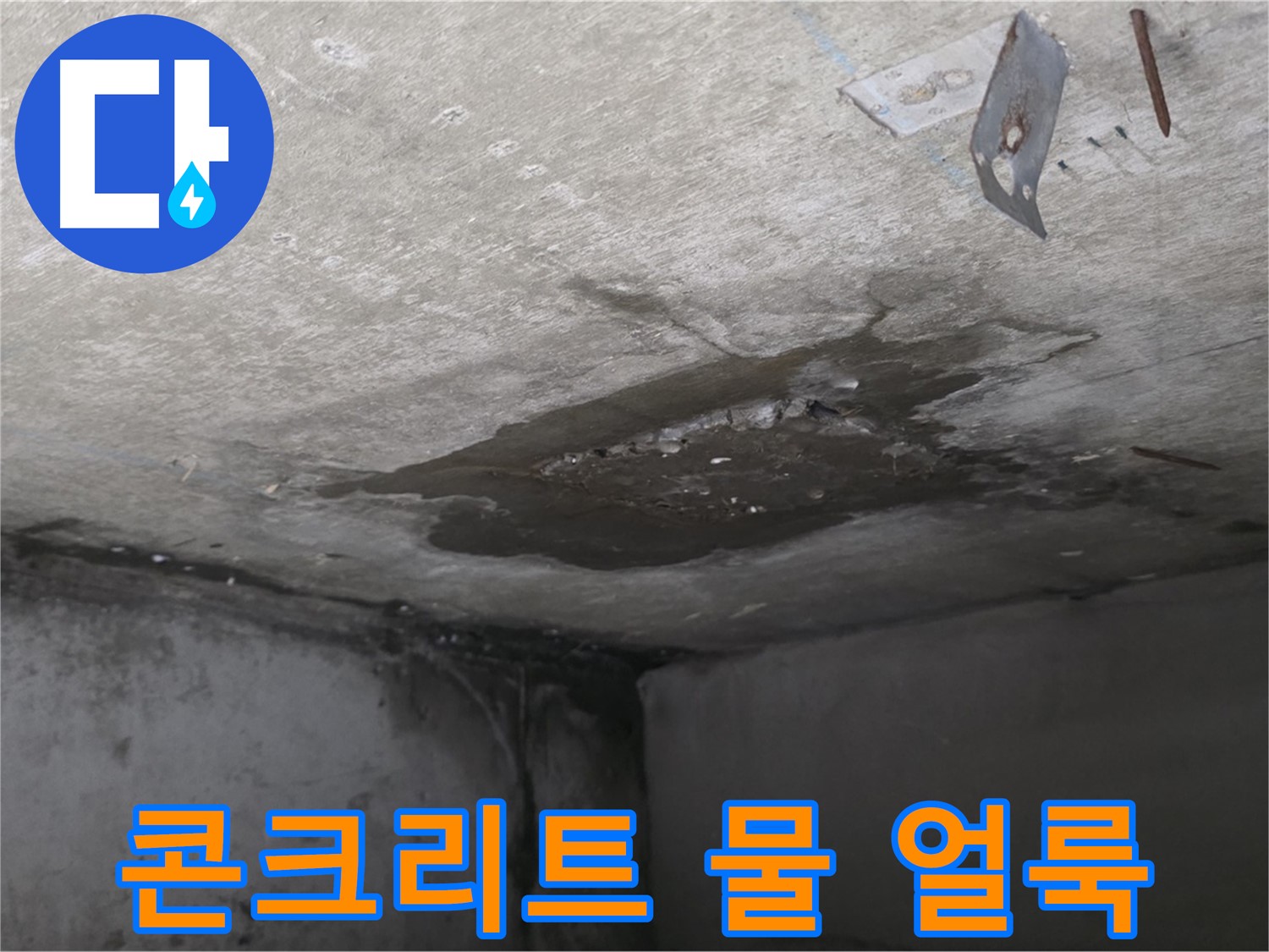 콘크리트에 생긴 물 얼룩 - 남양주 오남 아파트 누수