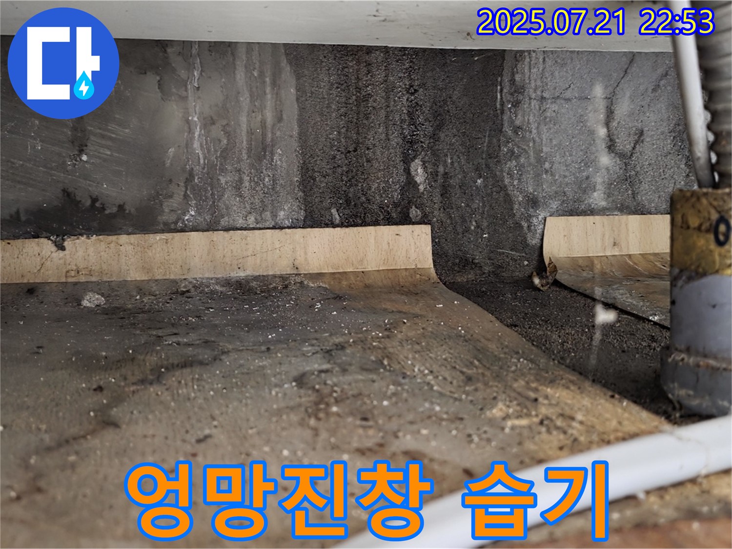 남양주시 진건읍 사릉리 싱크대 하부 - 물이 흥건하고 곰팡이와 습기로 엉망진창입니다!