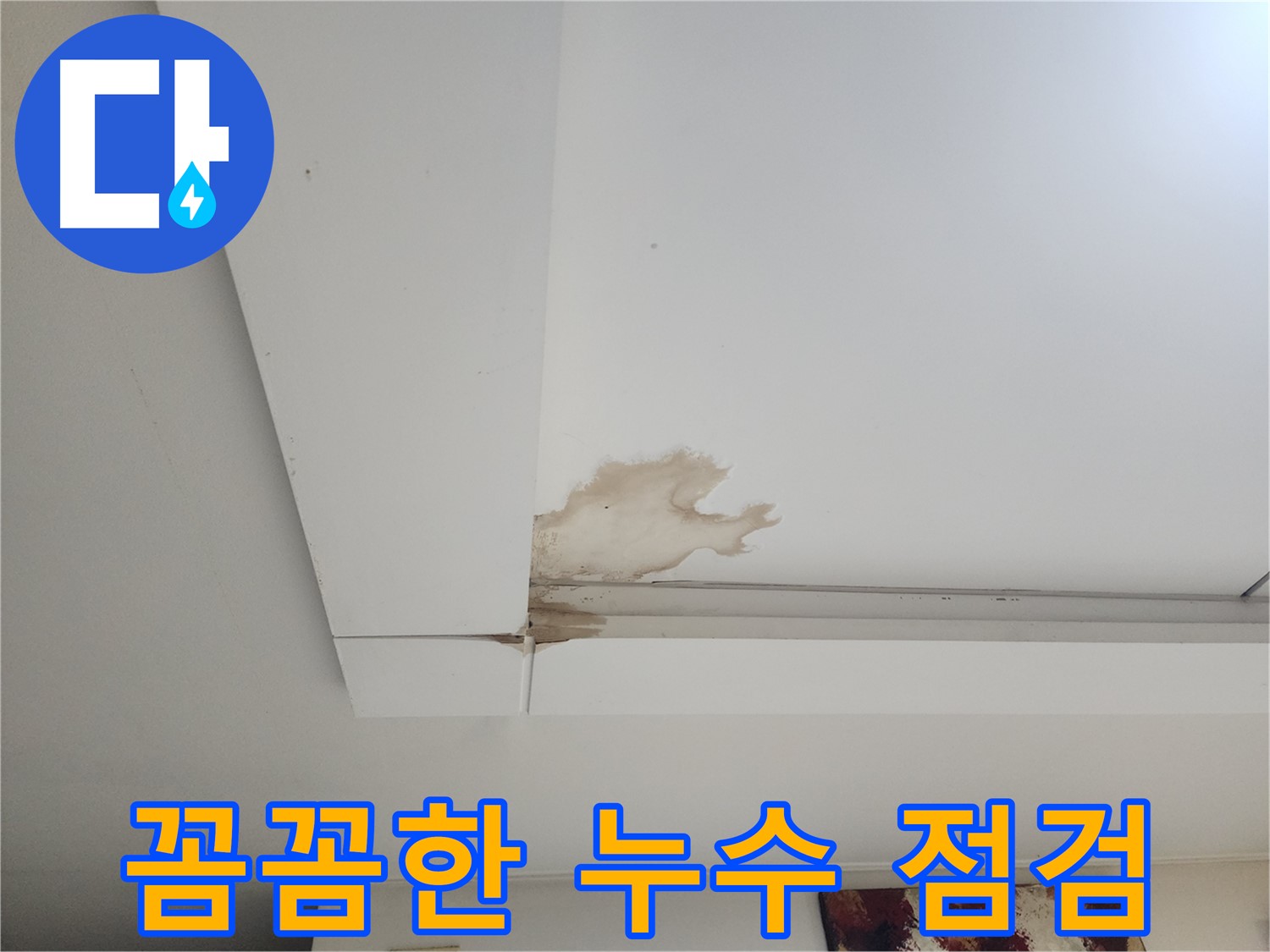 꼼꼼한 석고보드 누수 점검 - 가좌2동 석고보드 천장 누수 현장에서 누수탐지 전문가가 꼼꼼하게 누수 점검을 진행하고 있습니다. 놓치는 부분 없이 세심하게 확인합니다.