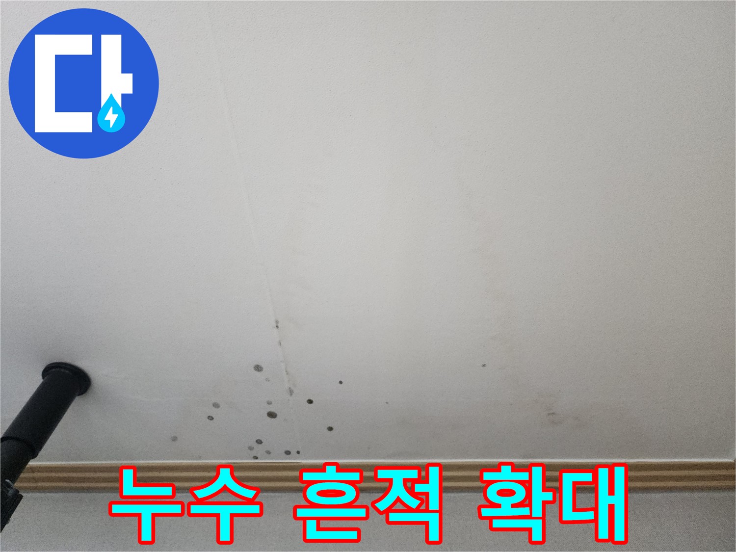 누수 흔적 확대 - 누수 초기 증상부터 심각한 상태까지 꼼꼼하게 진단합니다.