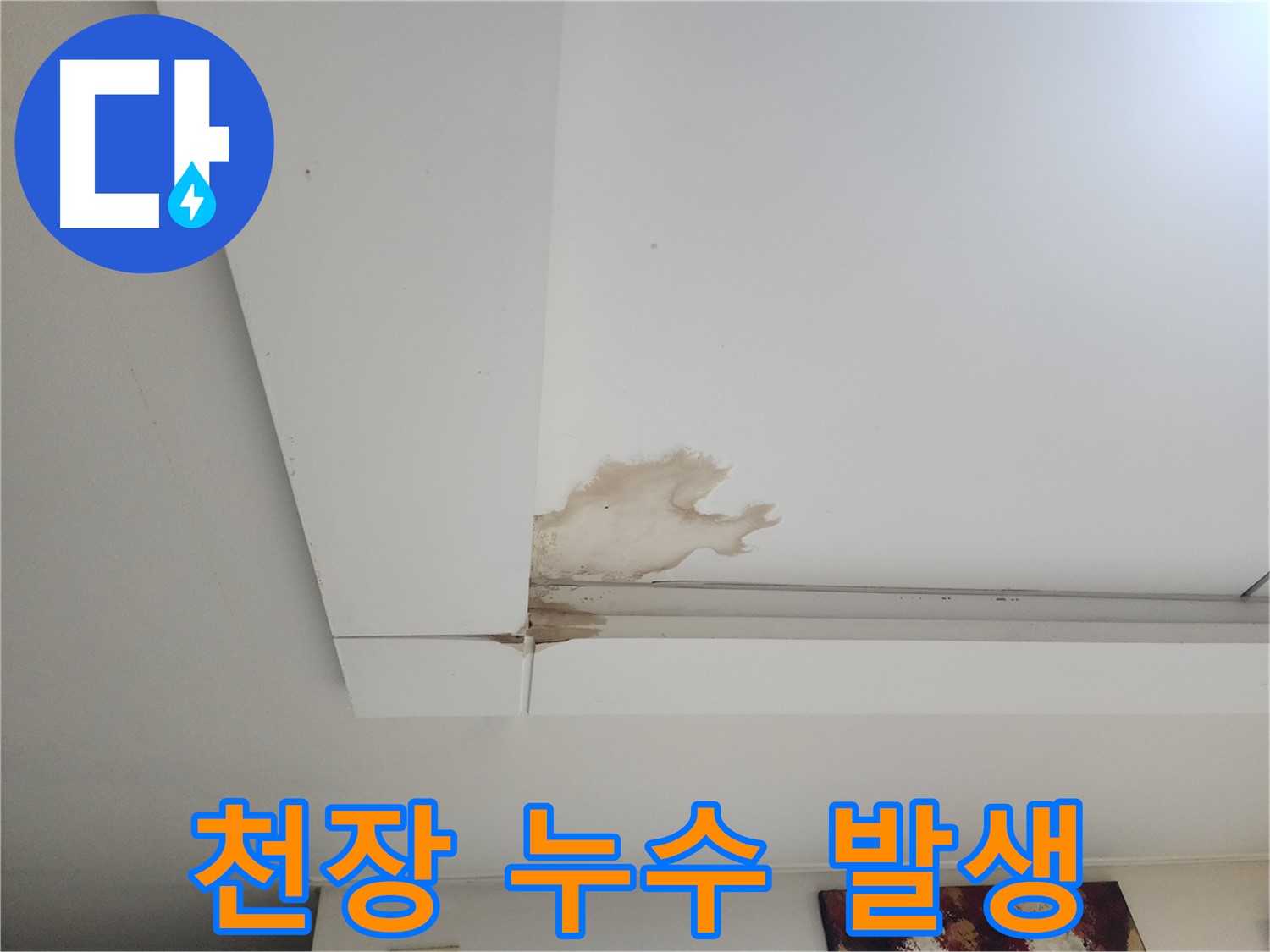 천장 누수 발생 - 고양시 일산서구 가좌2동에서 발생한 천장 누수 현장을 점검하고 있습니다. 누수 원인을 정확히 파악하는 것이 중요합니다.