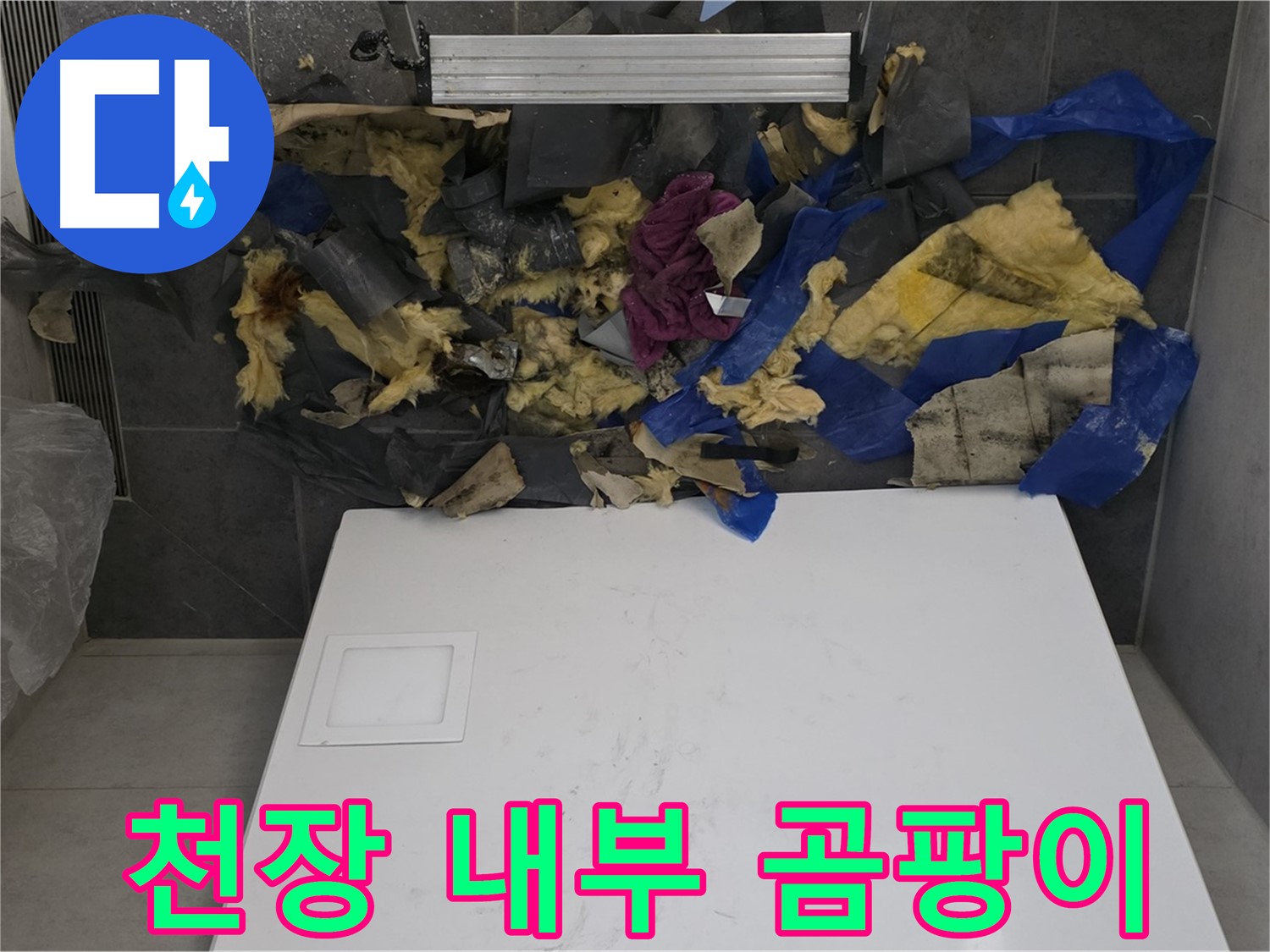 노원구 중계동 라이프청구신동아 아파트 욕실 천장 내부 - 누수로 인한 곰팡이 발생