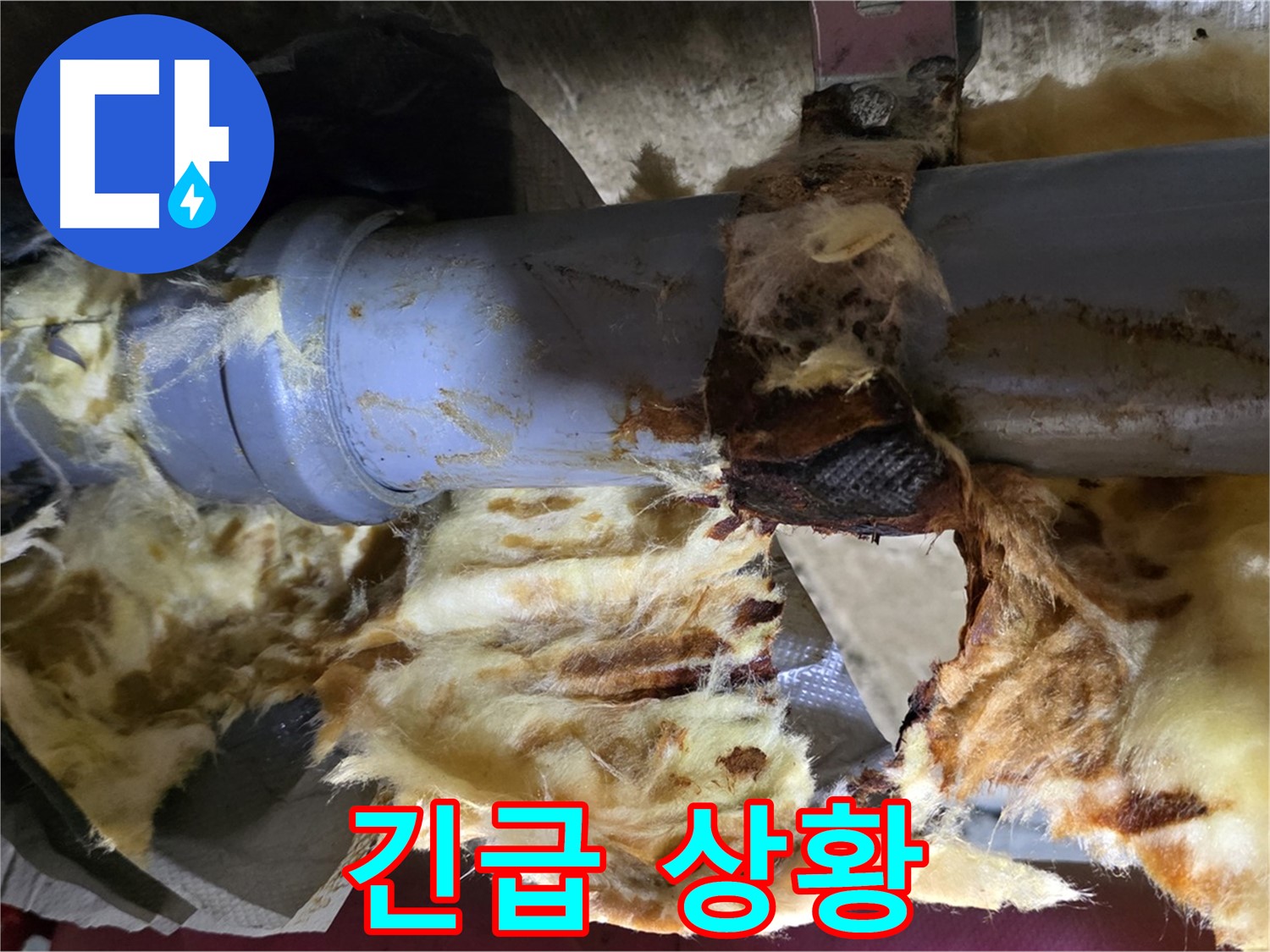 남양주 두산아파트 누수 - 배관 누수로 인해 젖은 단열재에 곰팡이가 슬어 곰팡이 포자가 확산되어 건강 위험! 긴급 상황입니다.