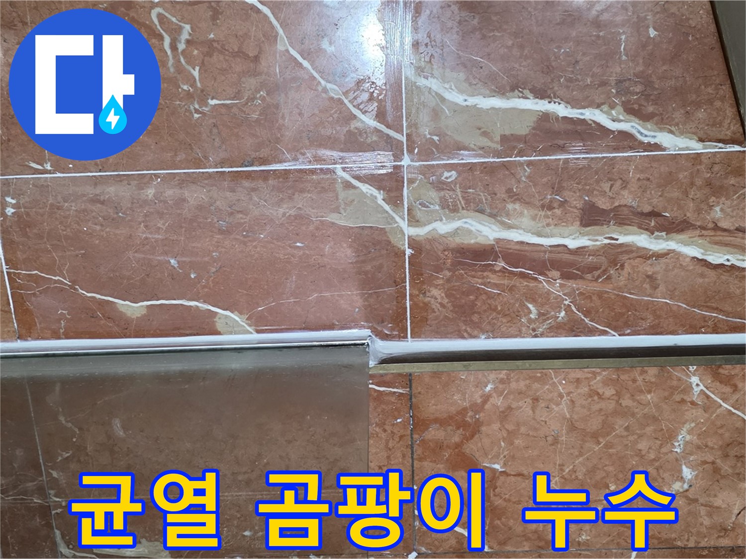 서초구 방배동 누수 - 샤워부스 하단 타일 틈새 백시멘트에 깊은 균열이 있고 검은 곰팡이가 심하게 슬어 누수가 발생하고 있습니다.