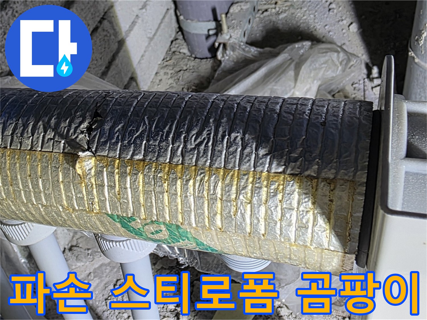 양주시 삼숭동 - 스티로폼 보온재 파손 - 냉난방 효율 저하 - 곰팡이 문제