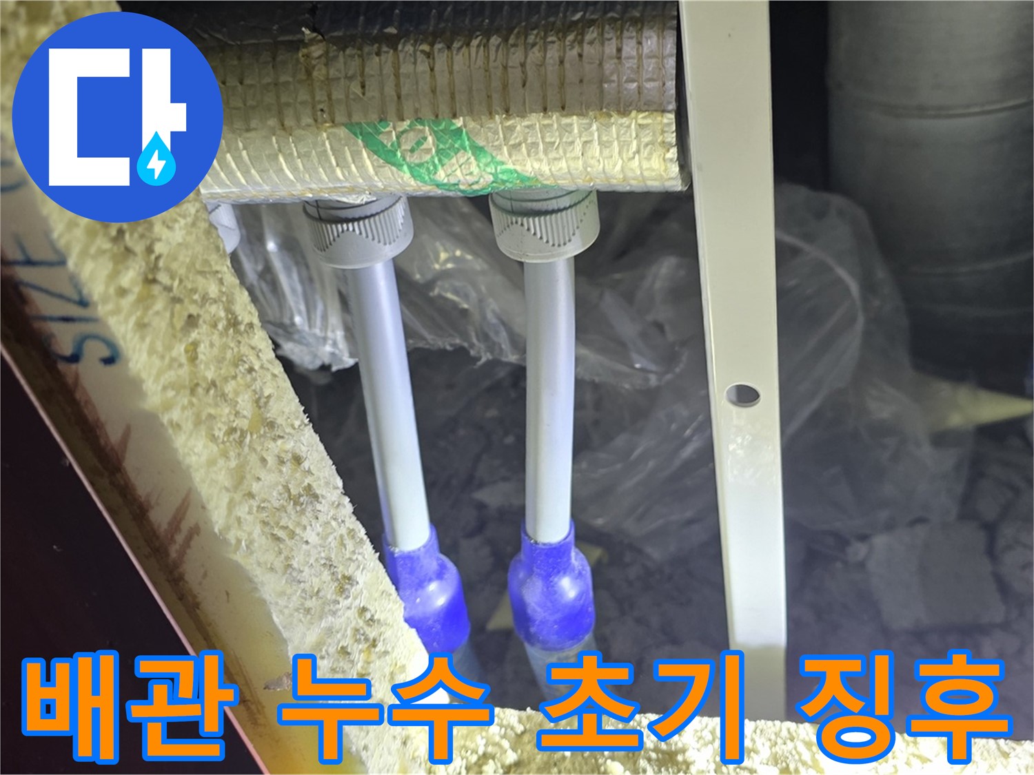 양주시 삼숭동 자이아파트 누수 - 배관 연결 부속 주변 누수 초기 징후 발견