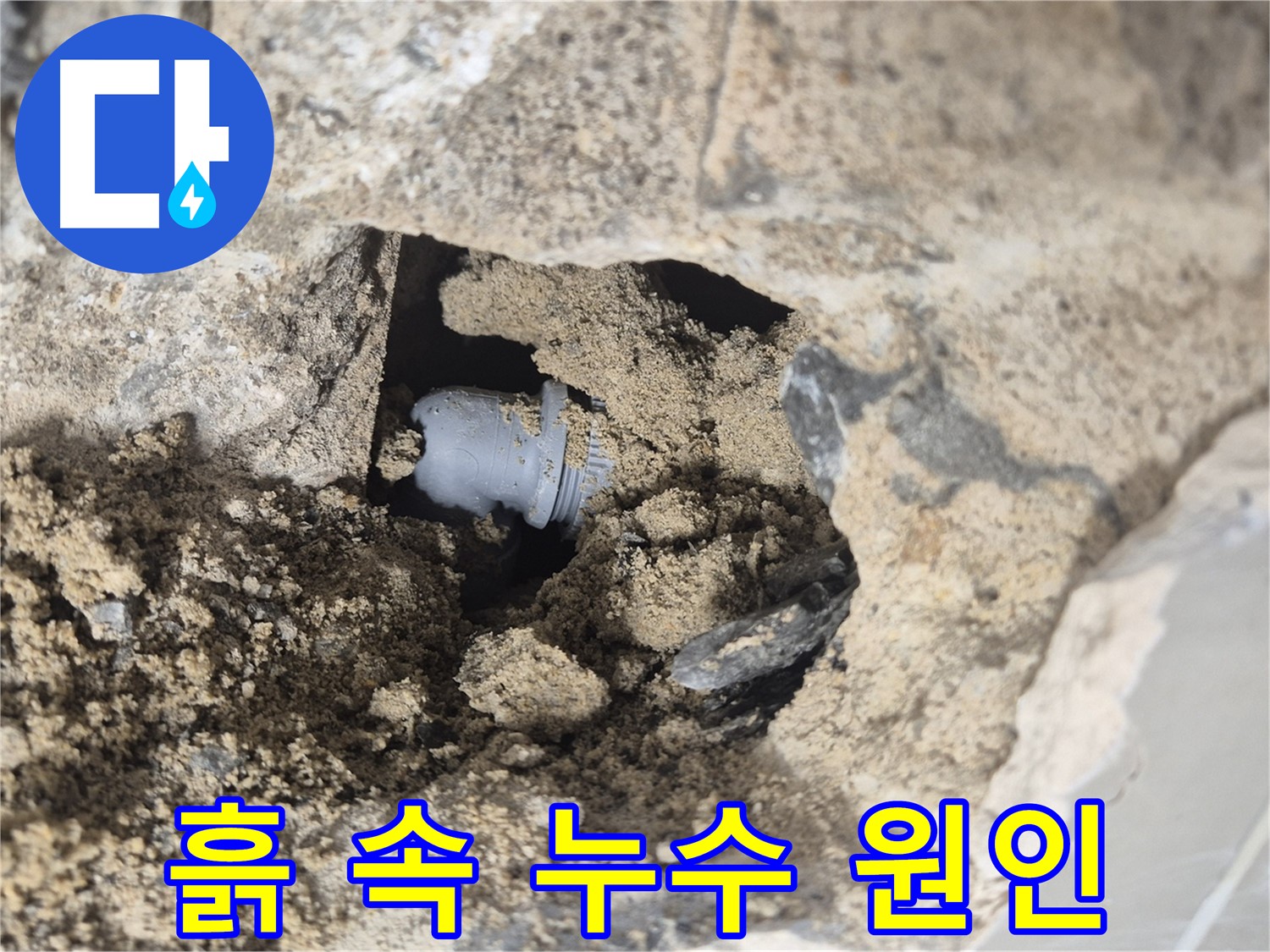 성북구 하월곡동 래미안월곡아파트 누수 - 흙 속에 숨겨진 배관 연결 부위의 누수 원인을 찾고 있습니다.