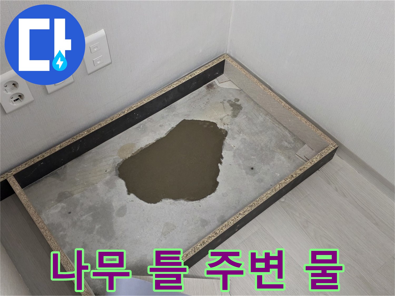 성북구 길음동 누수 - 나무 틀 주변 물 스며듦 - 누수 지점 집중 탐색