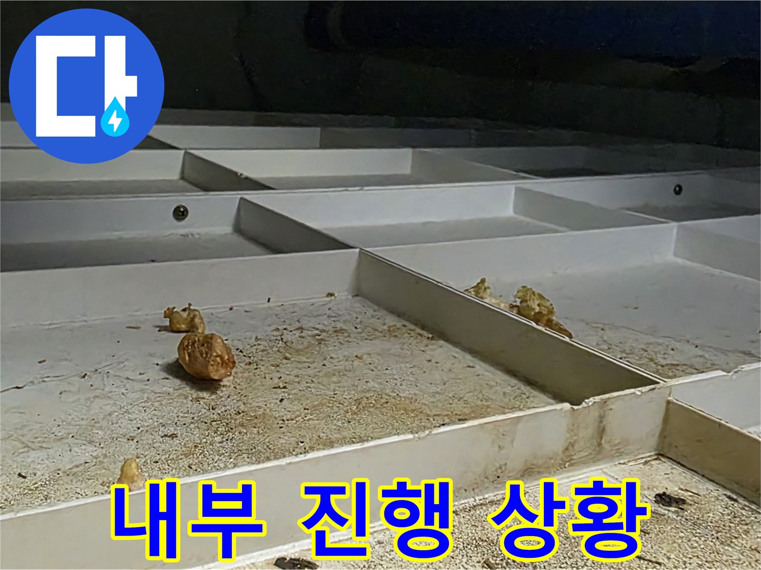 내부 진행 상황 - 천장 내부 누수 진행 상황