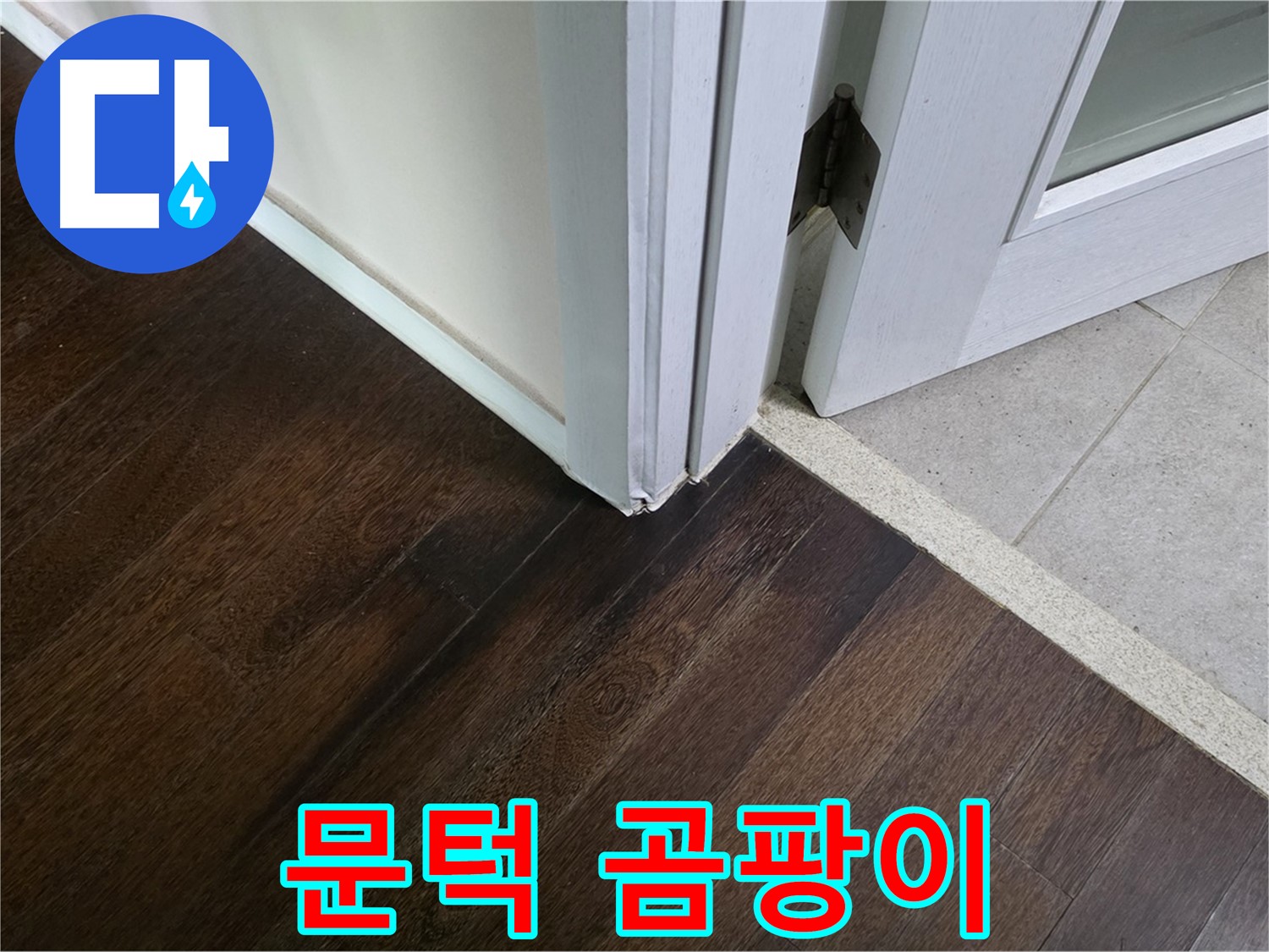 문턱 주변 마루 곰팡이 - 주택 누수, 신속하게 해결해 드릴 것을 약속드립니다.