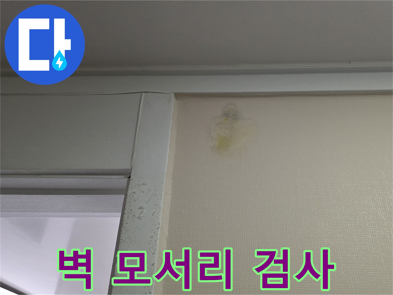 분당 운중동 산운마을 아파트 - 벽 모서리 곰팡이 초기 누수 의심, 정밀 검사