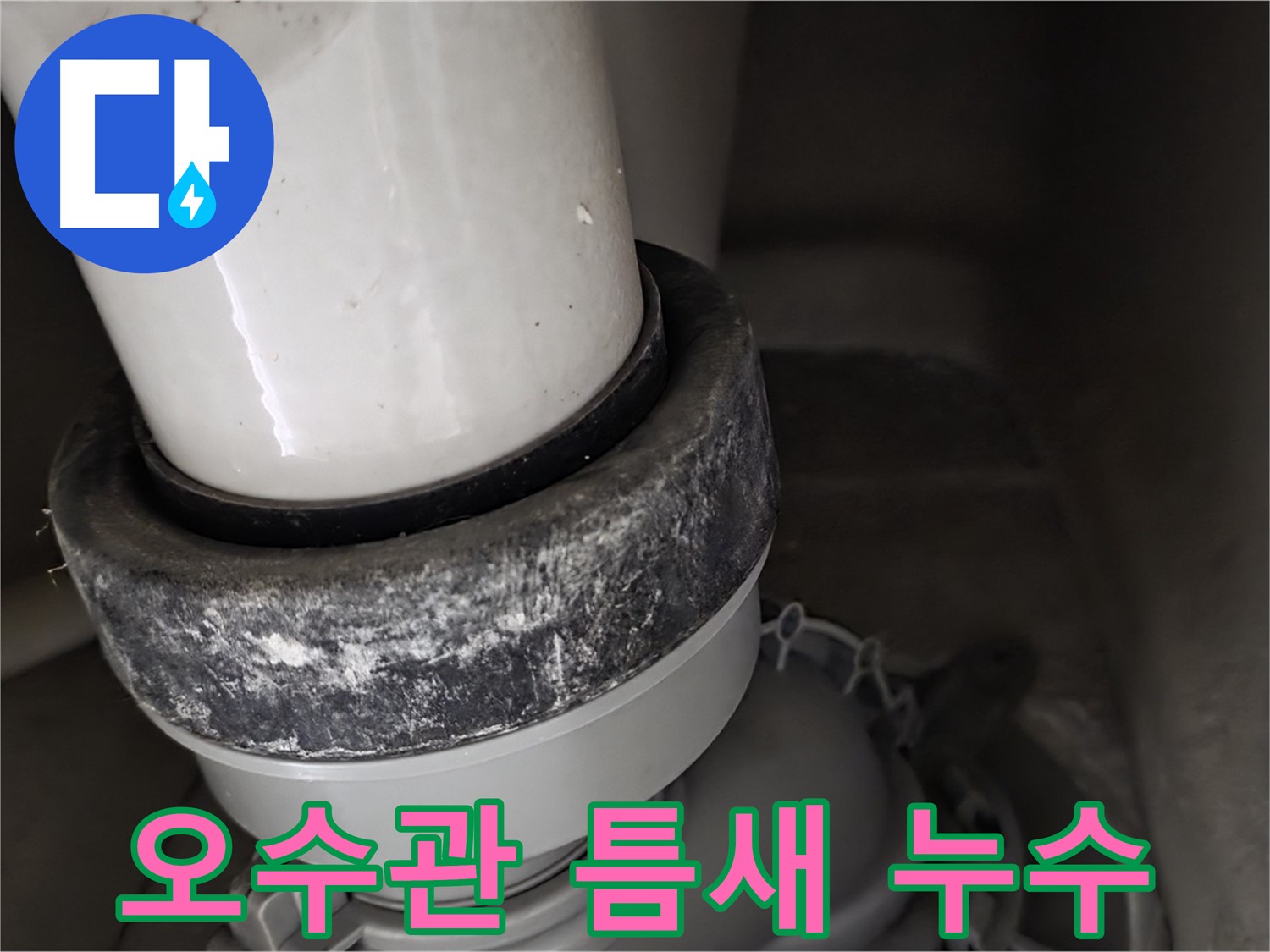 성남시 분당구 운중동 산운마을 변기 오수관 - 틈새에서 누수 발생