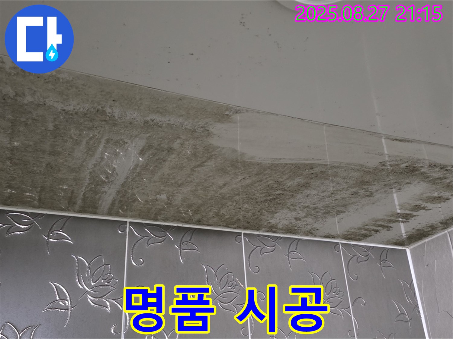 욕실 곰팡이 - 누수 문제를 완벽하게 해결하고 곰팡이를 완전 박멸하는 명품 시공 기술을 보여주는 이미지입니다.