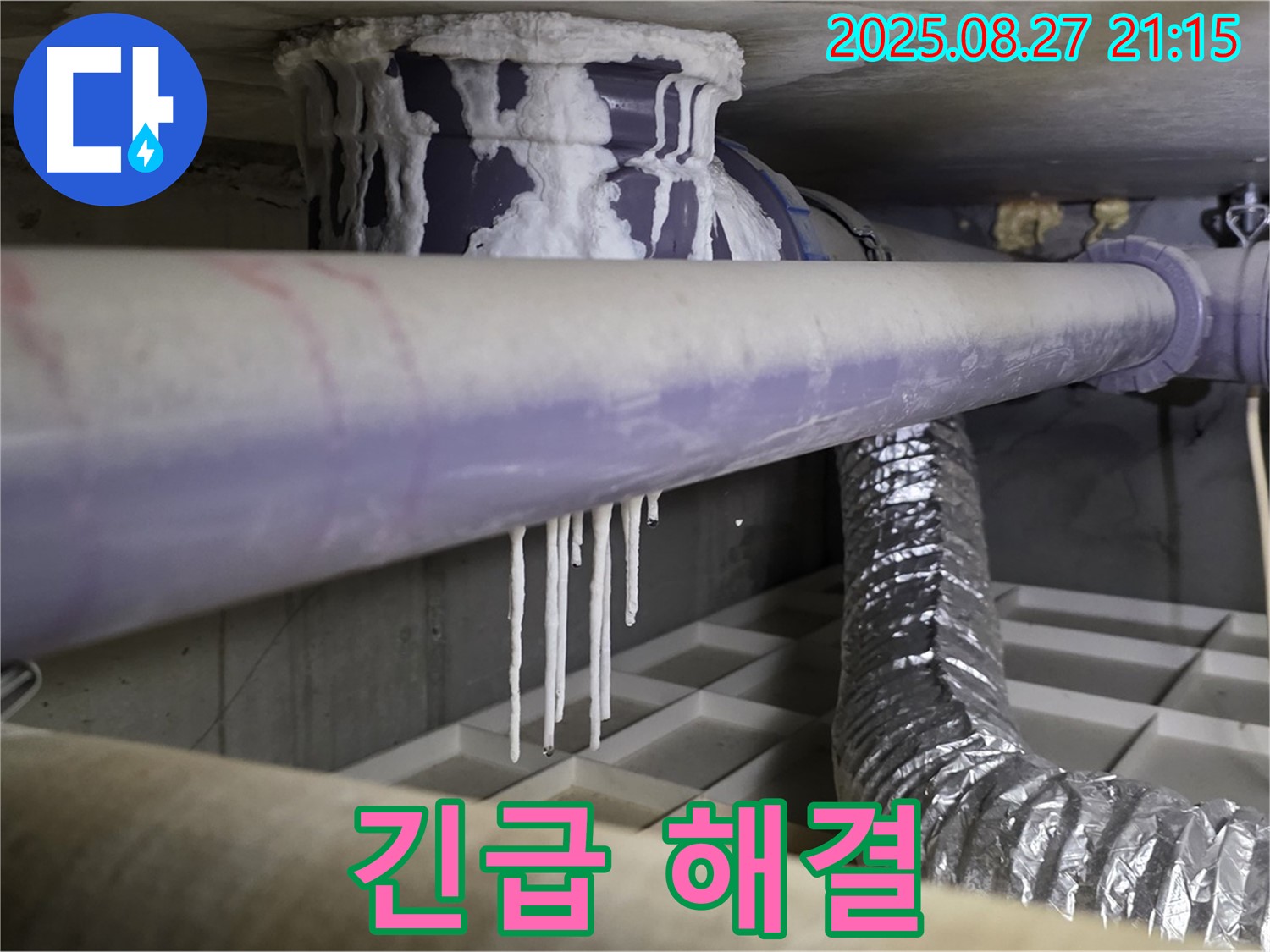 운중동 누수 현장 - 석회 낙수와 배관 부식 문제를 긴급하게 해결했습니다 - 신속한 해결이 중요합니다.