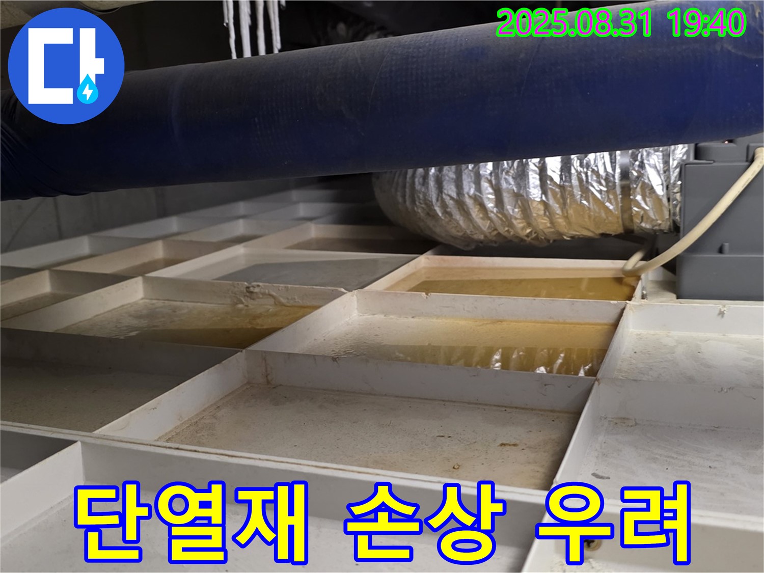 성남 분당 이매동 건물 외벽 누수 - 단열재 손상 및 곰팡이 발생 우려