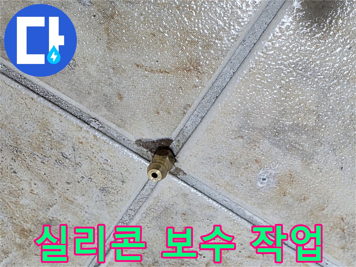 타일 틈새 누수 - 실리콘 보수 작업