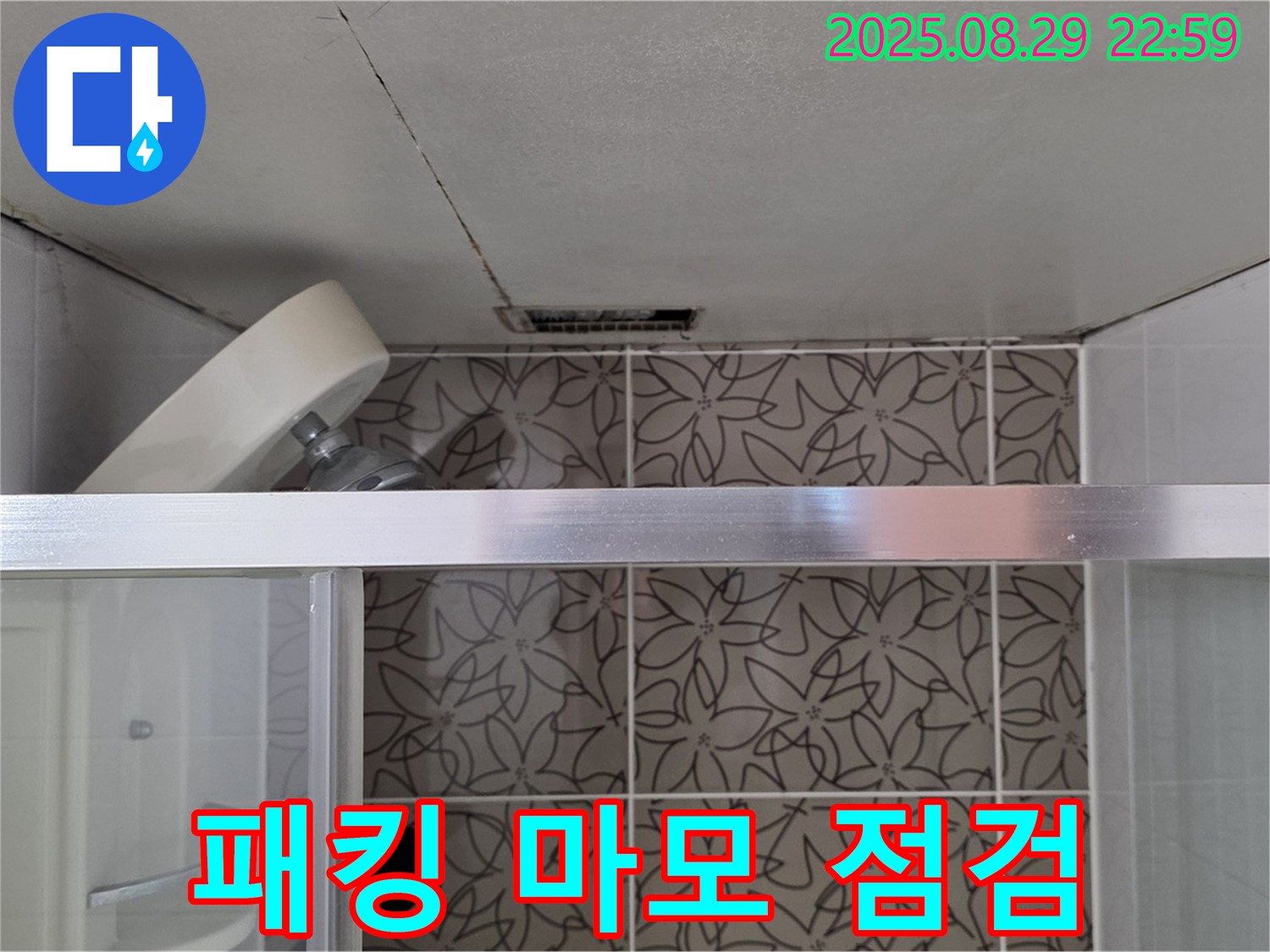양주시 백석읍 서광아침의빛아파트 욕실 - 샤워기 호스 연결 부위 고무 패킹 마모 상태를 점검하는 사진