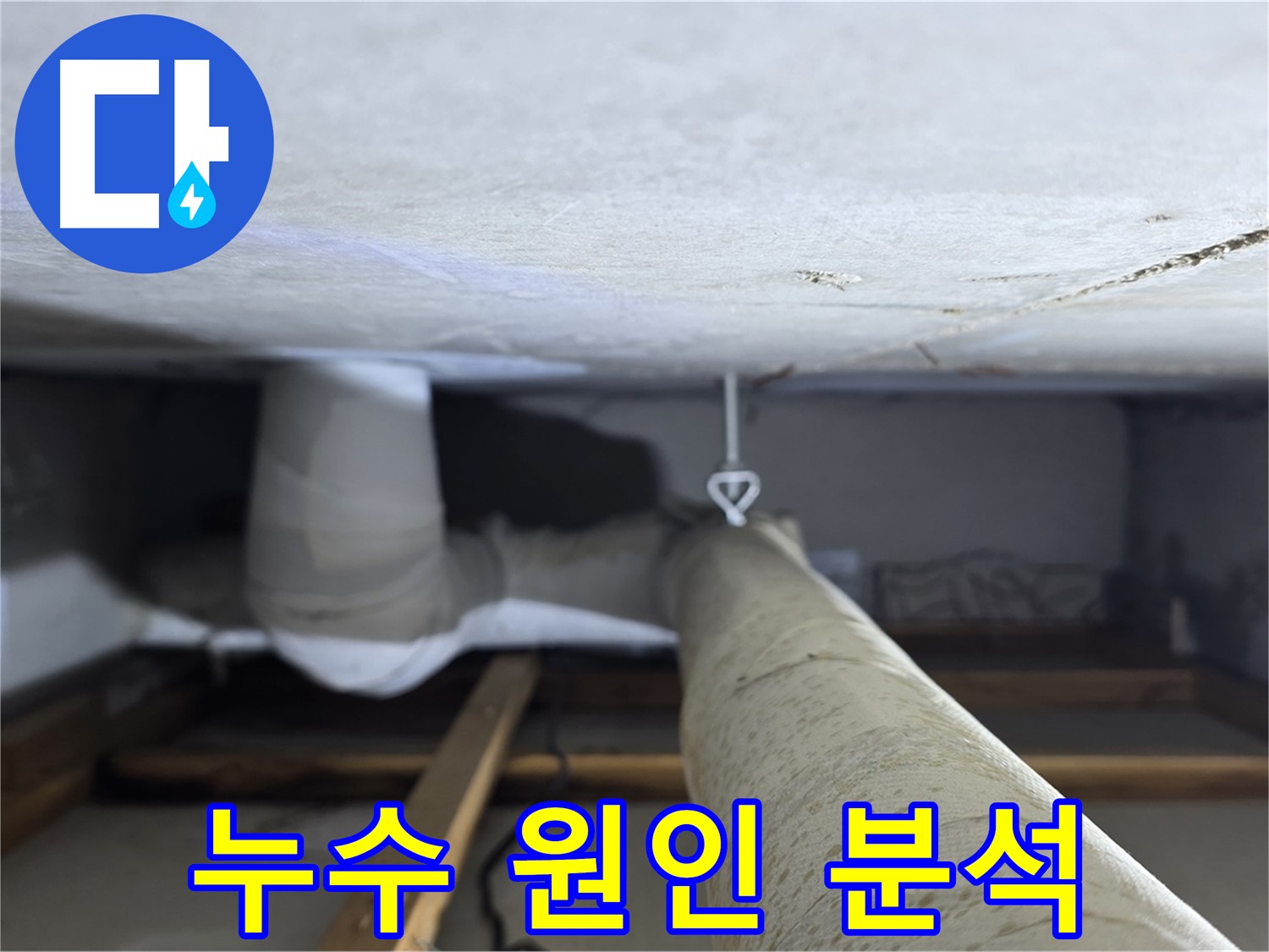 양주 화장실 내부-천장 배관 상태 확인 중