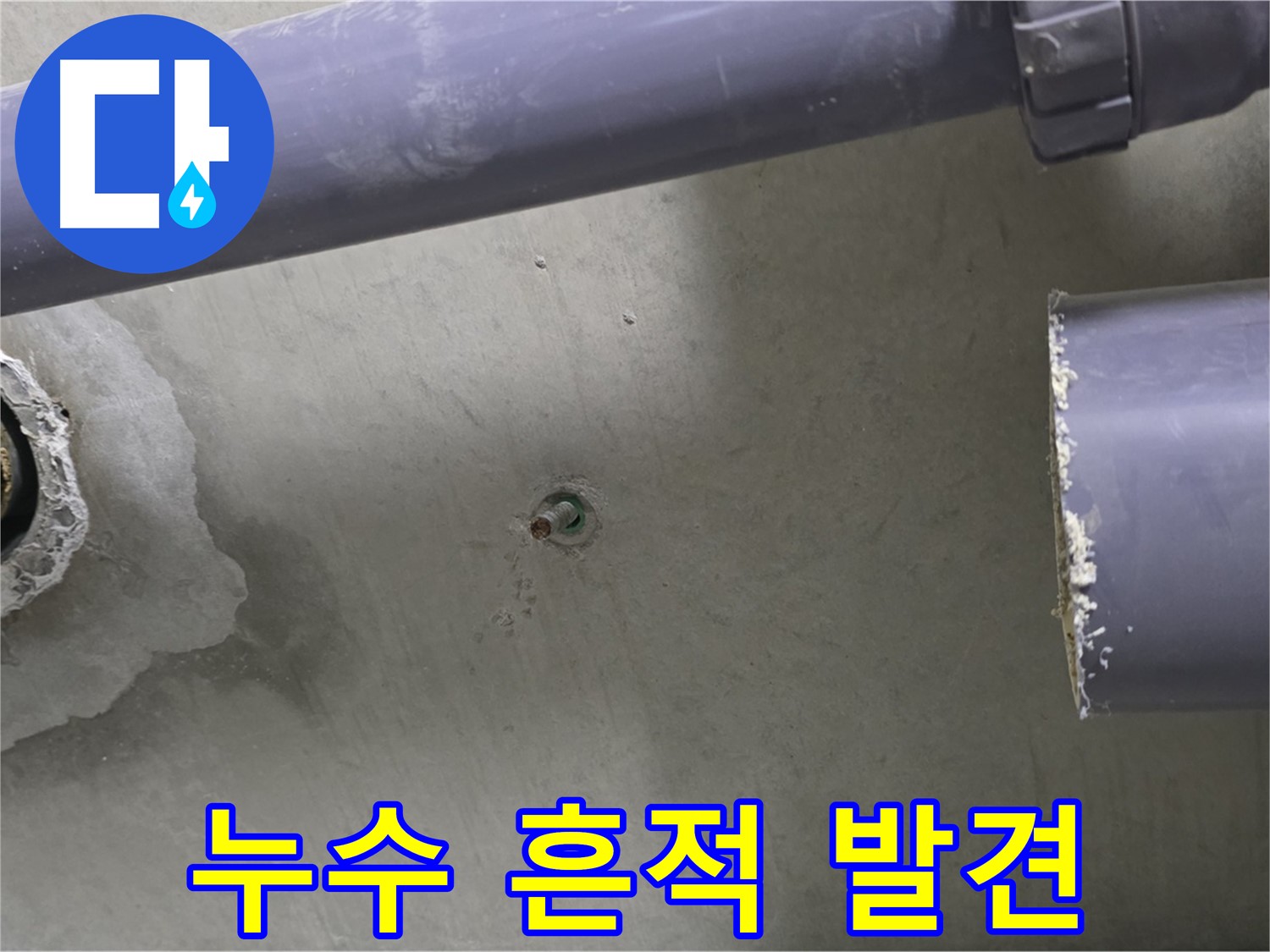 분당 운중동 산운마을 6단지 아파트 누수 현장에서 누수 흔적을 발견한 모습 - 작은 흔적도 놓치지 않는 꼼꼼함!