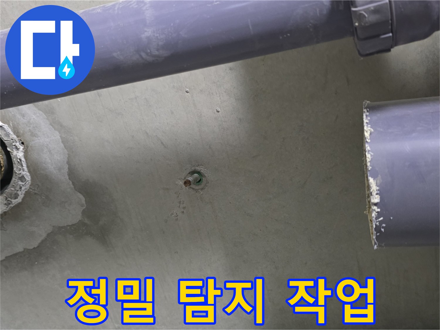 분당 운중동 산운마을 6단지 아파트 누수 현장에서 정밀 탐지 작업을 하는 모습 - 첨단 장비로 숨은 누수까지 찾아냅니다.