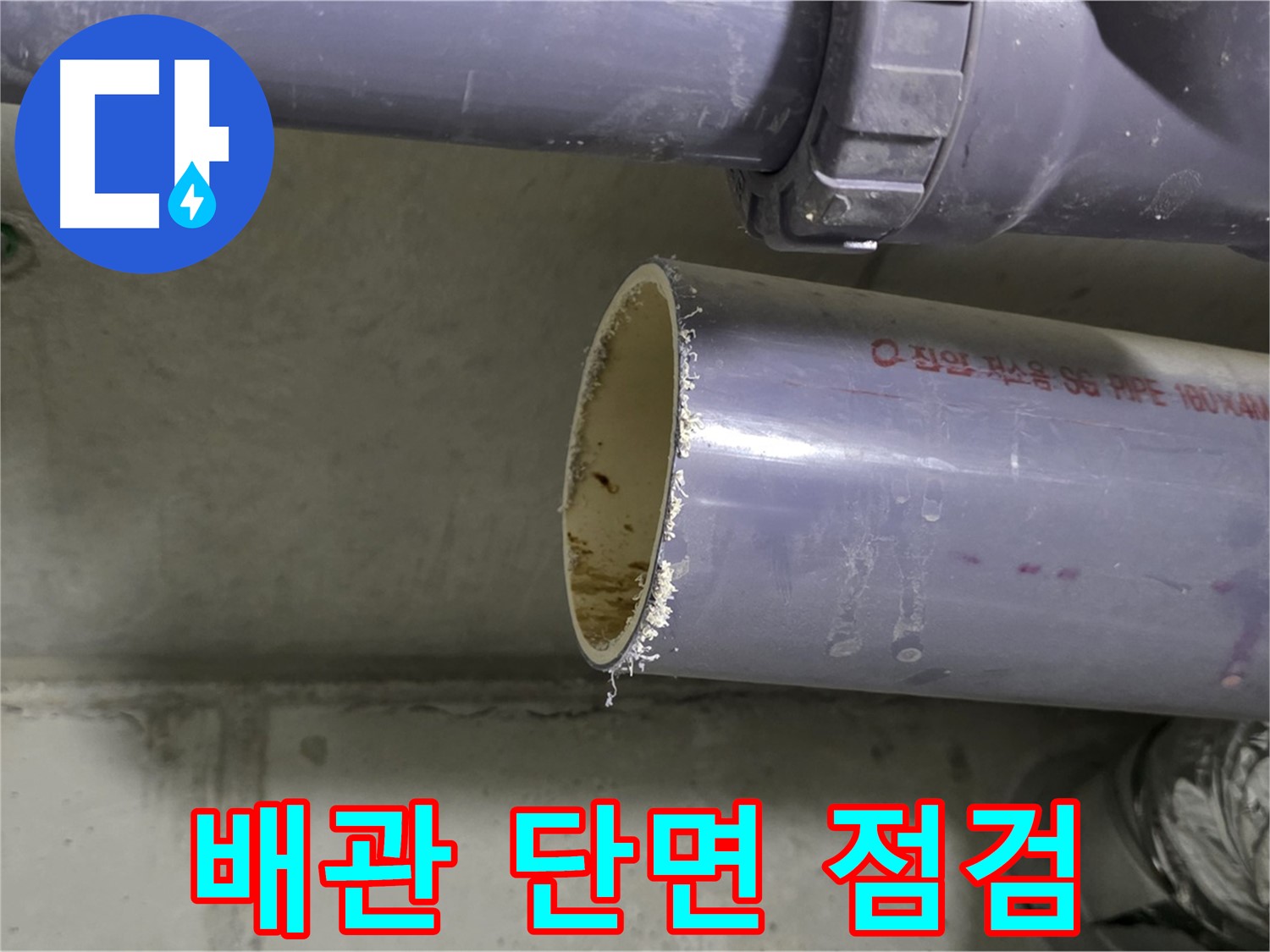 분당구 운중동 산운마을 누수 현장 - 뚝 떨어진 배관 단면을 긴급 점검하여 누수 원인을 파악합니다 - 빠른 조치가 필요합니다.