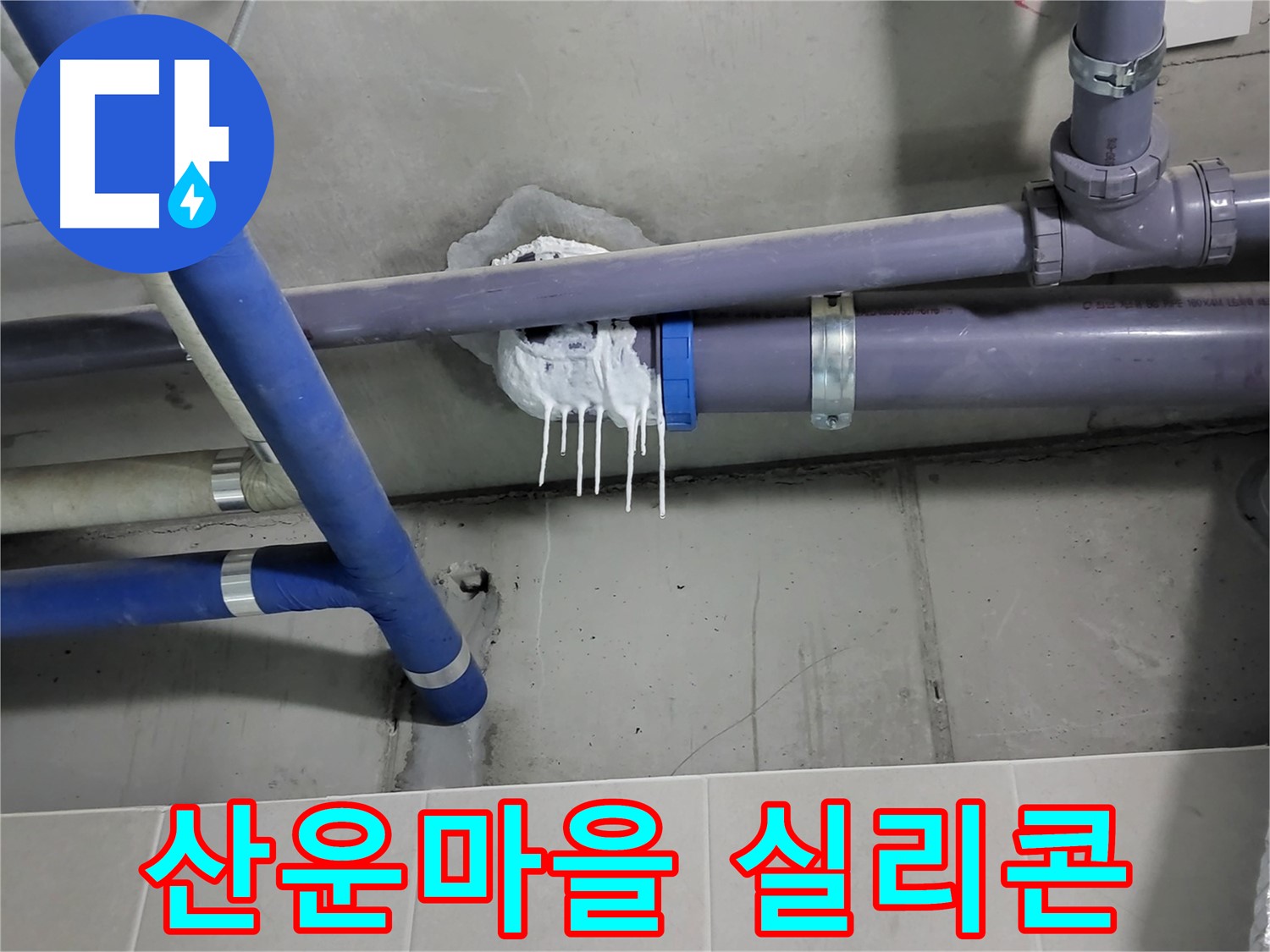 산운마을 하수 누수 - 실리콘 곰팡이