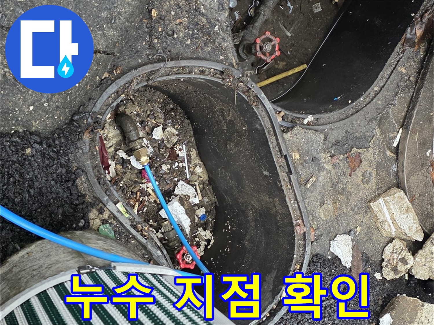 용산구 누수탐지 - 정원 수도 배관 누수 지점 확인 작업