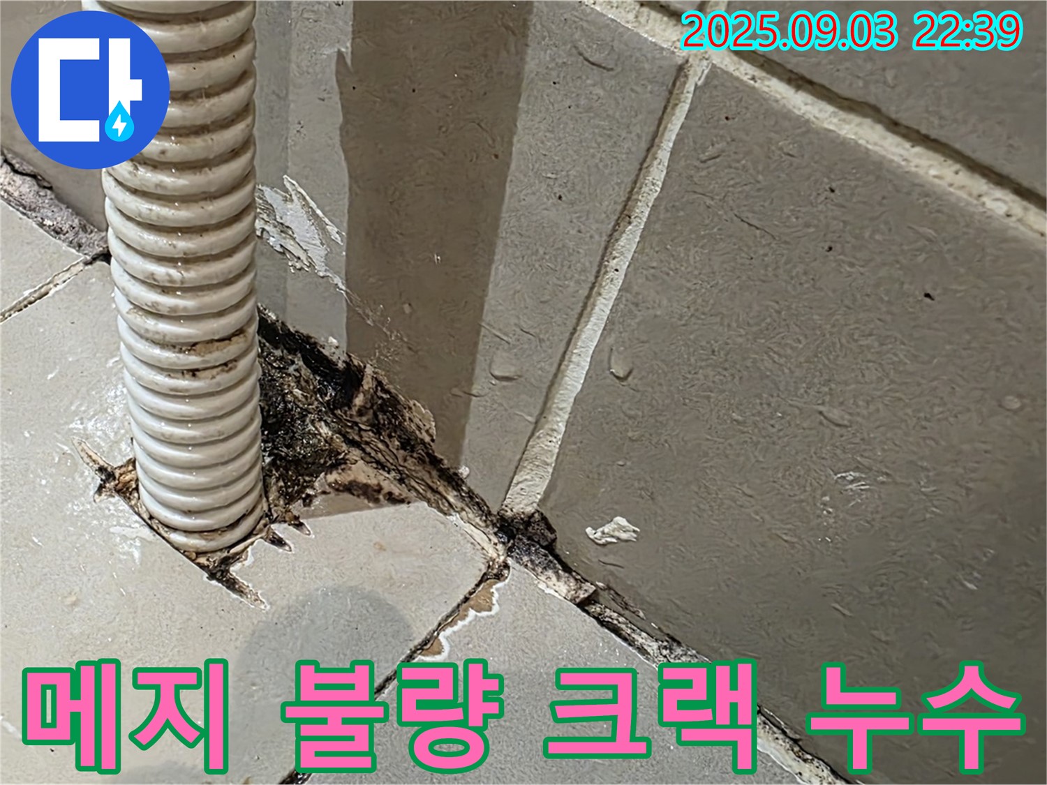 용산구 화장실 누수 - 메지 불량과 방수층 크랙으로 인한 누수 문제를 해결하기 위해, 주사기 테스트를 통해 정확한 원인을 파악했습니다.