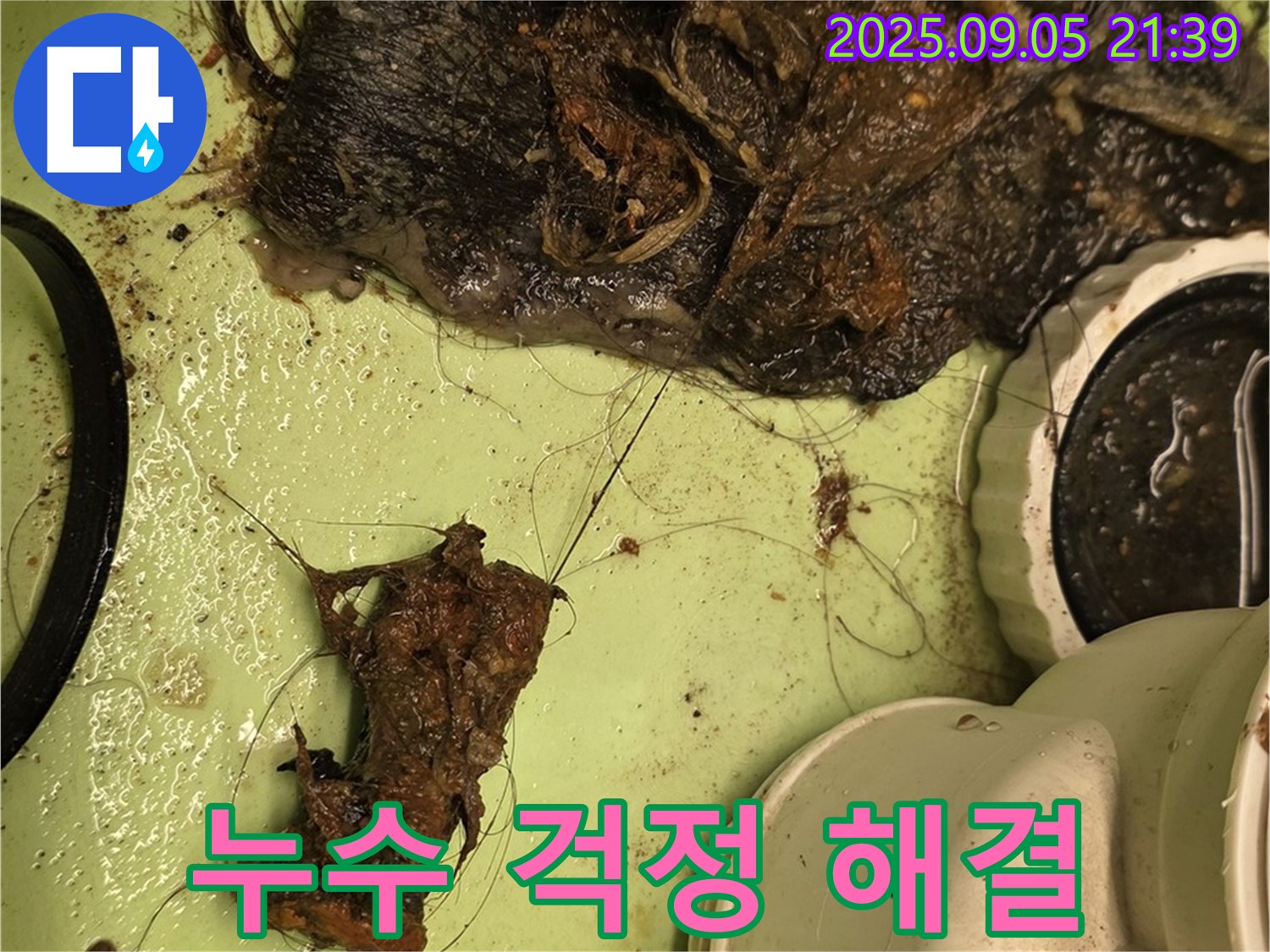 세면대 배수구 막힘 - 머리카락과 이물질 제거 - 누수 걱정 해결