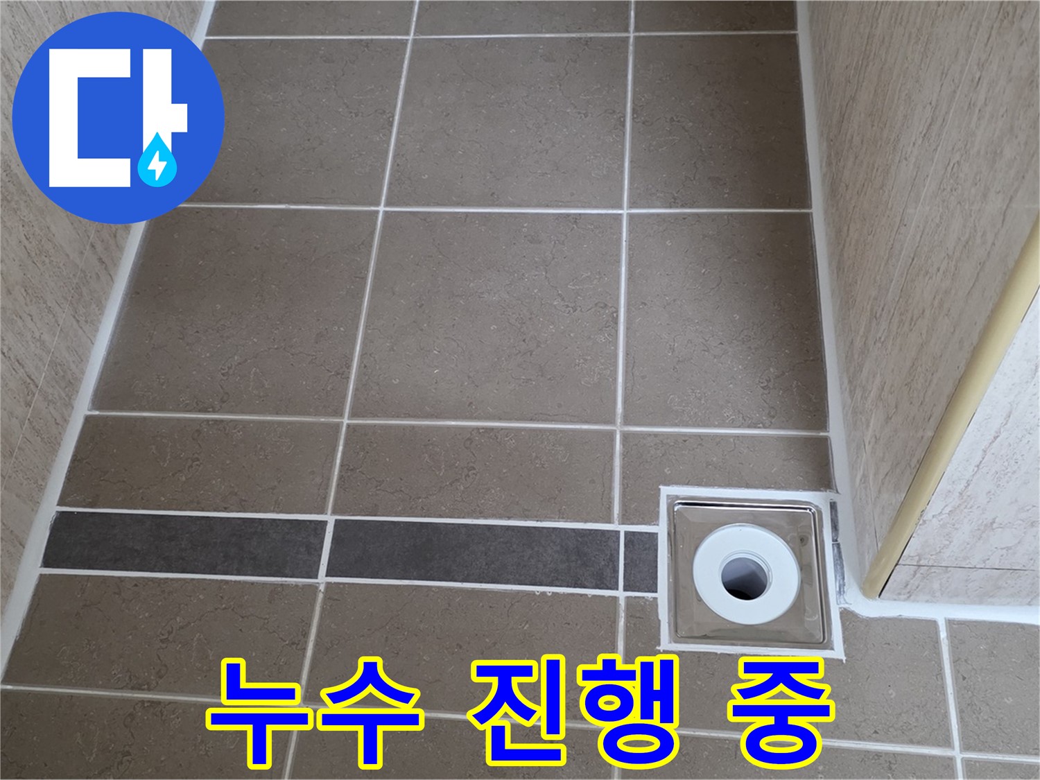 배수구 주변 - 누수 진행 중 - 즉시 전문가 상담 필요