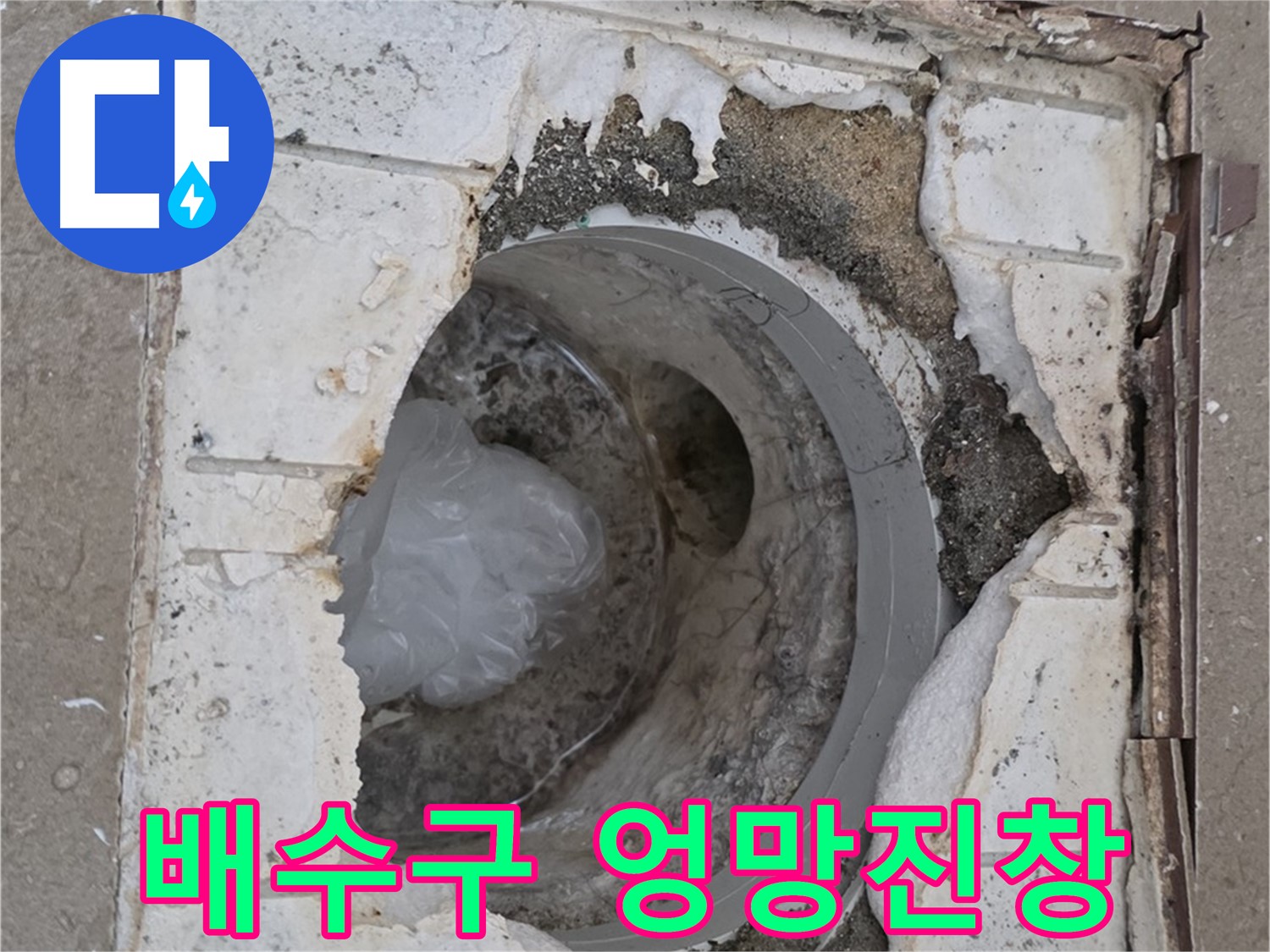 포천 일동 아파트 - 엉망진창 욕실 배수구 상태
