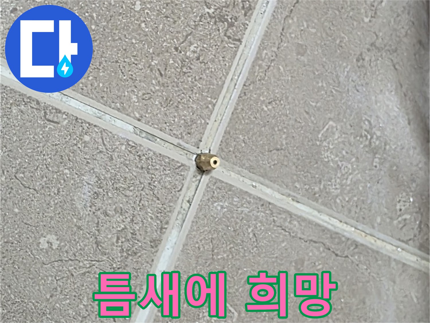 포천시 일동면 기산베스트빌 아파트 누수 - 타일 틈새에 희망을 심듯 연결구를 설치합니다.