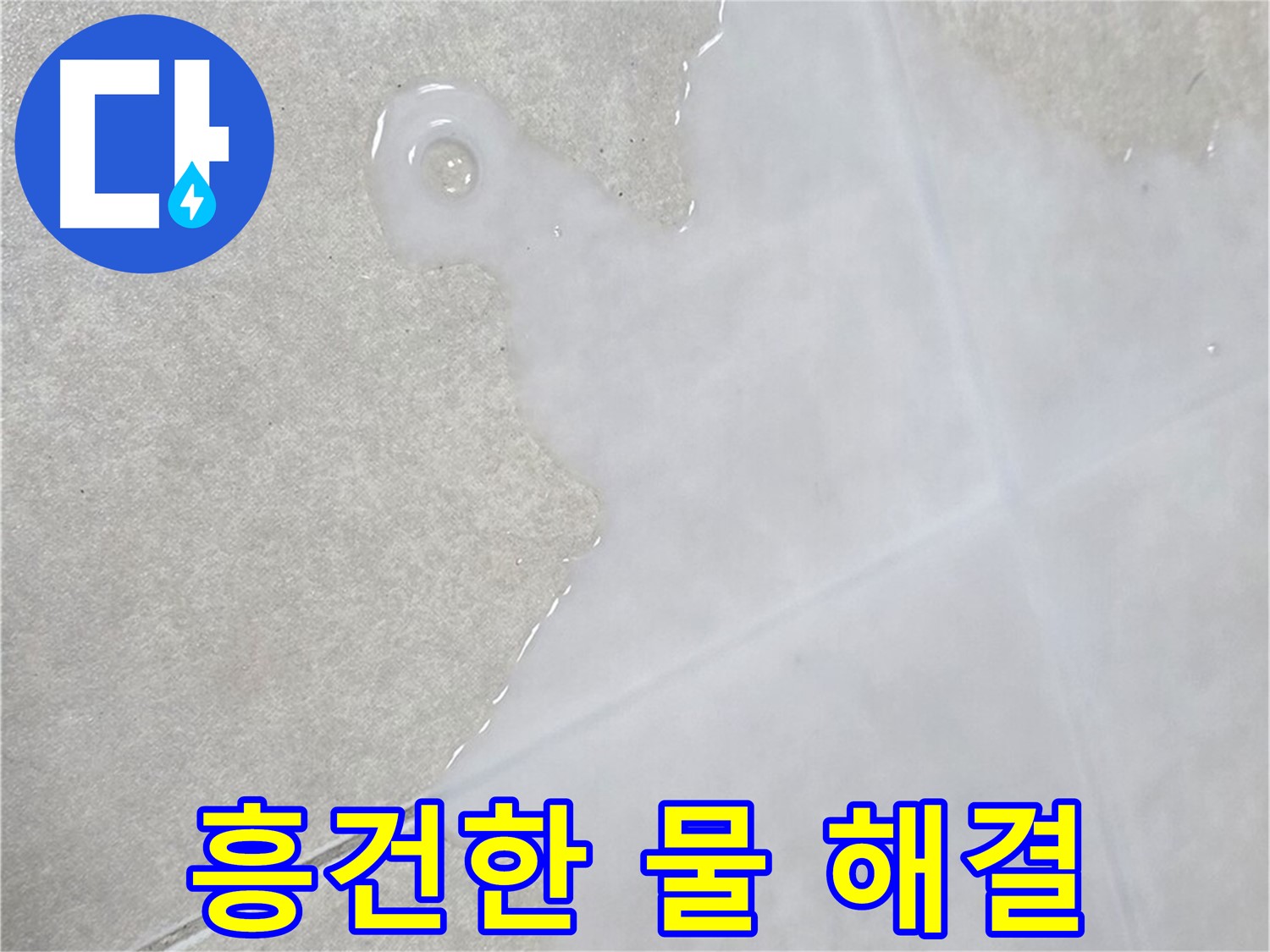 양주 옥정동 율정마을 아파트 타일 바닥 흥건한 물 - 누수 탐지 전문 업체 해결
