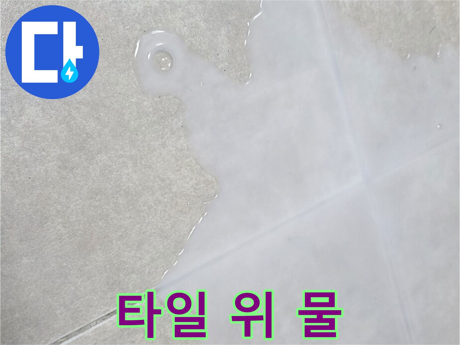 양주 옥정동 율정마을 아파트 타일 위 흥건한 물 - 긴급 점검 요망