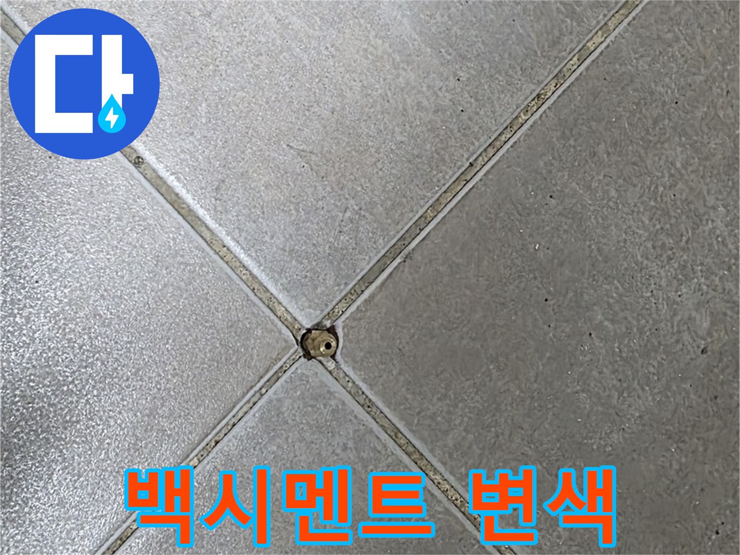 양주시 옥정동 율정마을 13단지 아파트 타일 틈새 백시멘트 변색 - 초기 진단 과정입니다.
