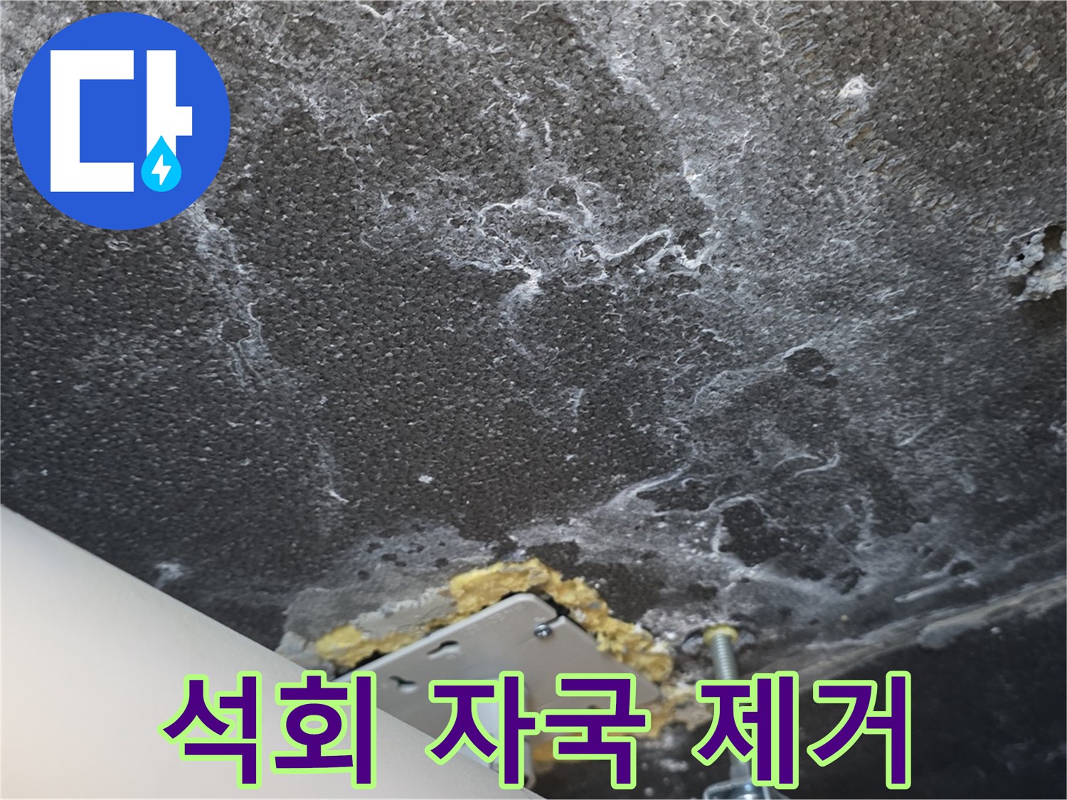 운정어반프라임 천장 누수 - 석회 자국 제거 및 완벽 보수 시공 진행