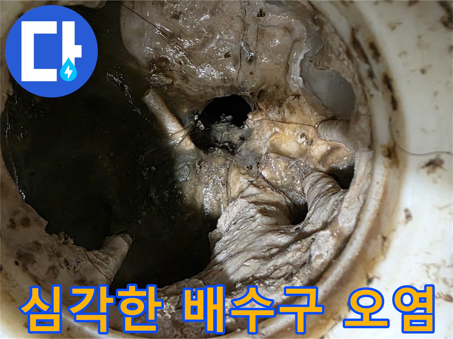 중계동 현대5차 211동 싱크대 배수구 내부 오염 - 누수 위험 경고등