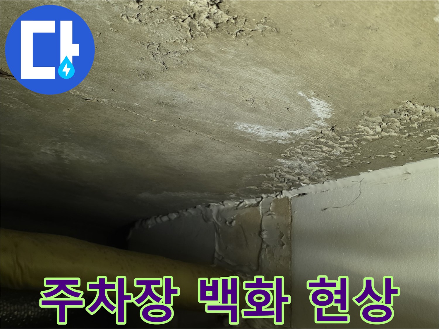 주차장 백화 현상 - 심각한 누수 - 구조적 문제 의심