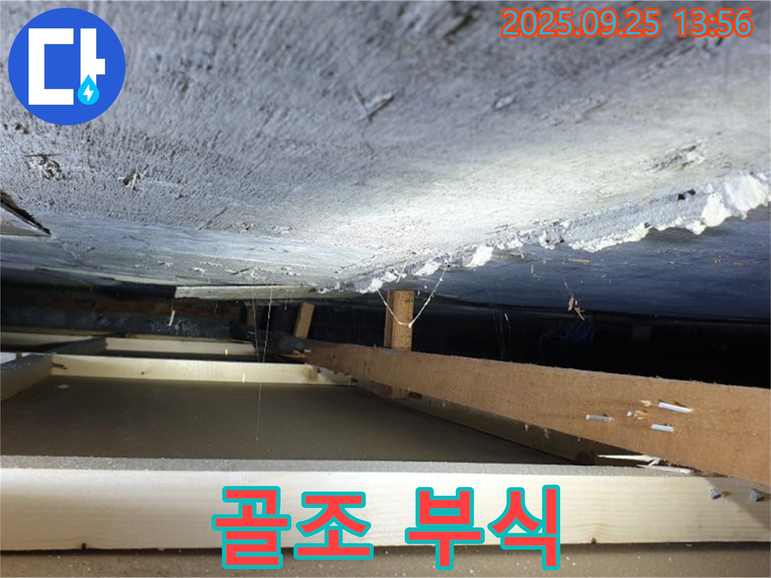 의정부 호원1동 누수 - 천장 속 나무 골조 부식 - 건물 안전에 적신호가 켜졌습니다.