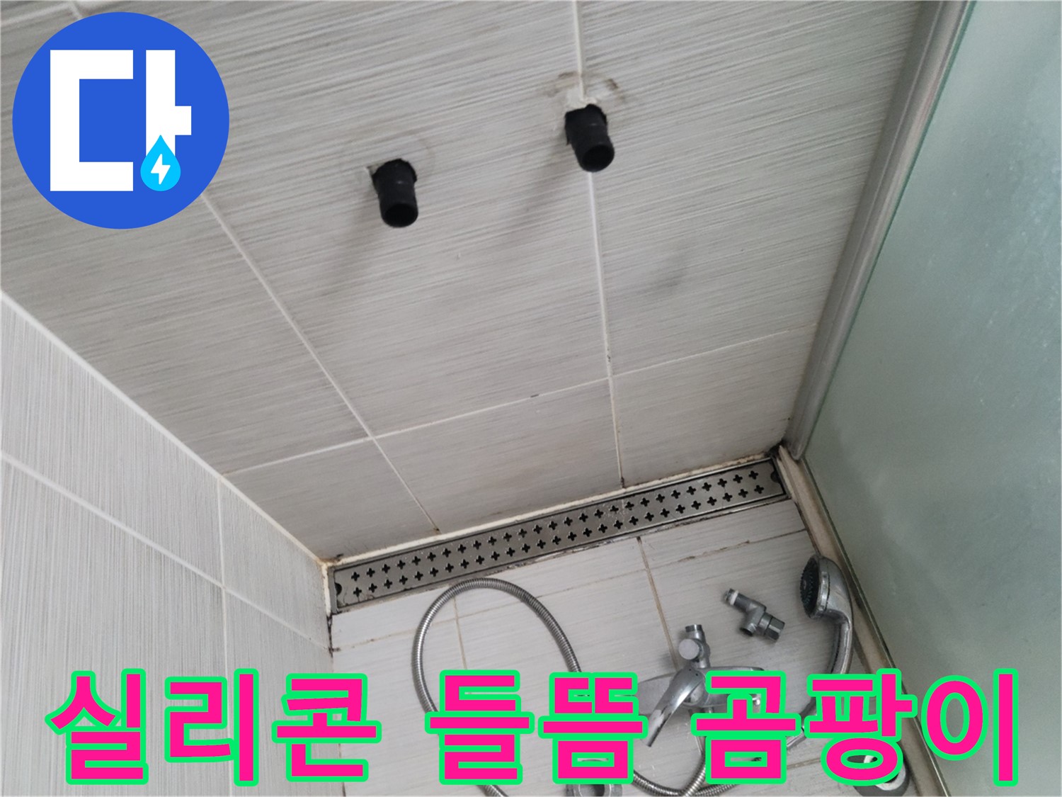 동두천 신창동 - 샤워기 주변 실리콘 들뜸과 곰팡이 - 곰팡이 핀 실리콘은 무용지물!