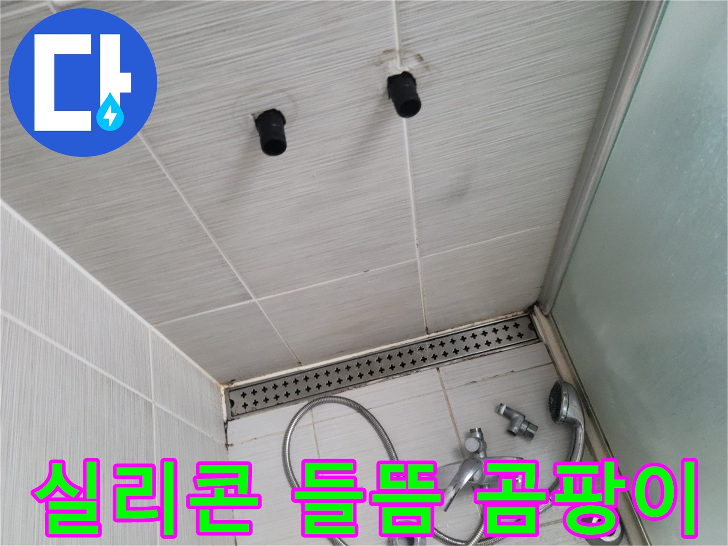 동두천 신창동 - 샤워기 주변 실리콘 들뜸과 곰팡이 - 곰팡이 핀 실리콘은 무용지물!