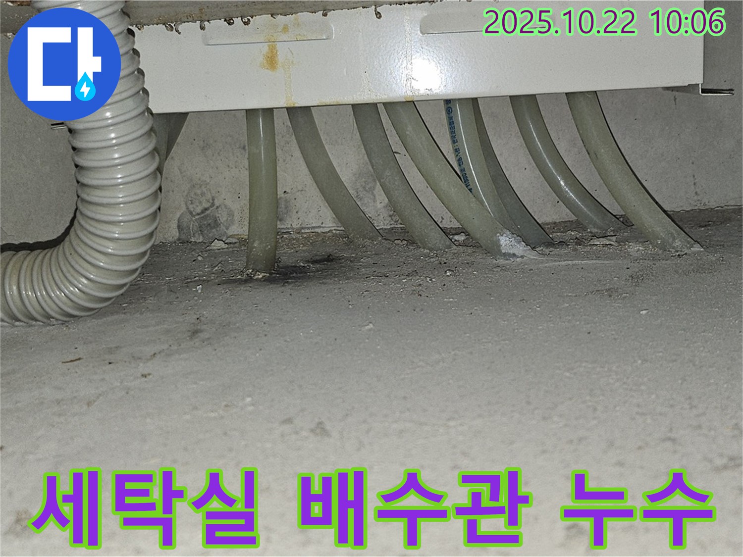 도봉구 현대시티 세탁실에서 발생한 배수관 누수 - 누수탐지 전문가가 정확하게 진단하고 해결했습니다.