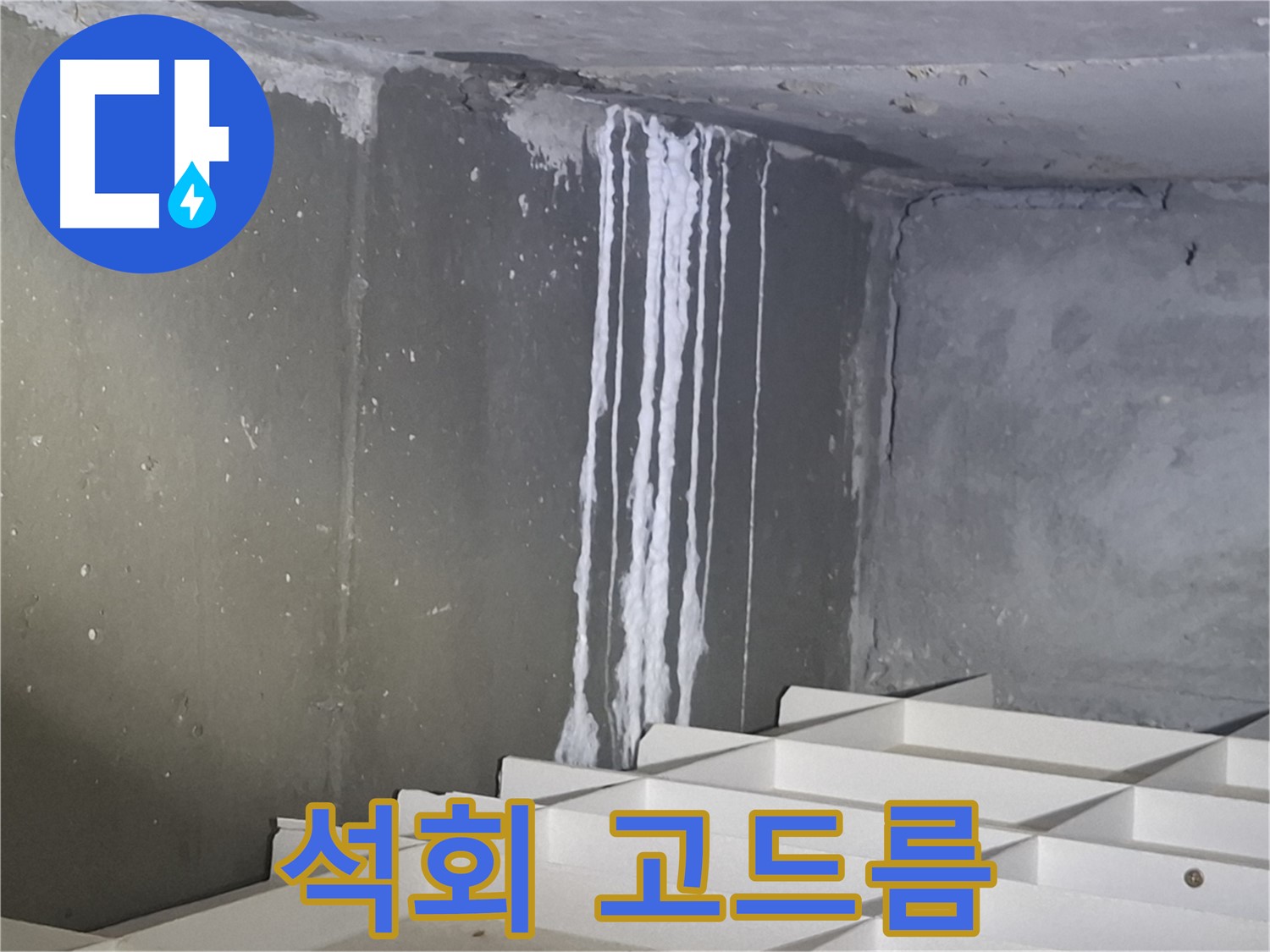 봇들마을2단지 아파트 - 지하 주차장 석회 누수, 고드름처럼 굳어버린 석회