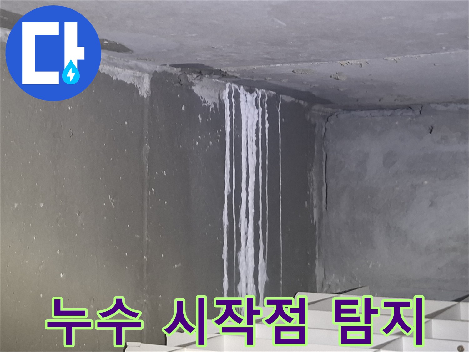 분당 건물 계단 벽 누수 - 누수 시작점 정밀 탐지 중