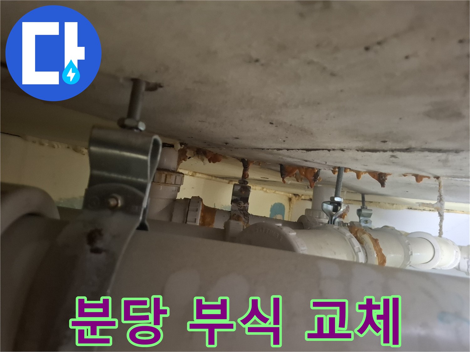 분당 봇들마을 아파트 - 배관 상태 점검, 부식 진행으로 교체 권유