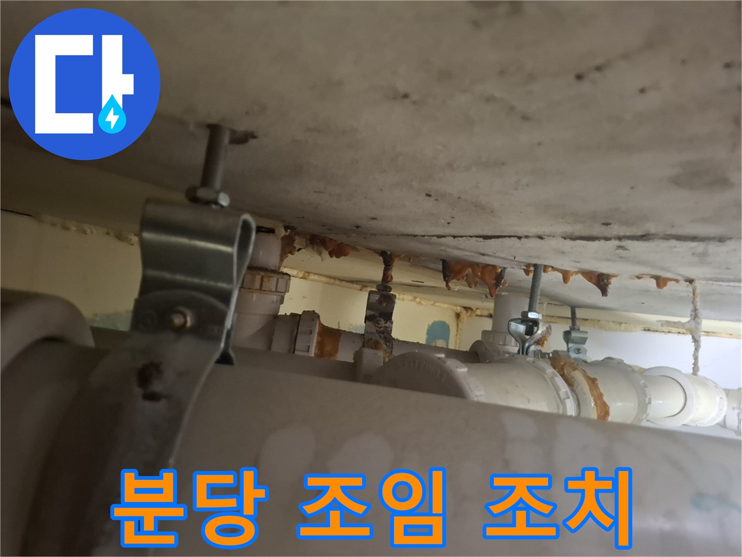 분당 봇들마을 아파트 - 배관 연결 부위 조임 불량 - 즉시 조치 완료 - 누수 해결