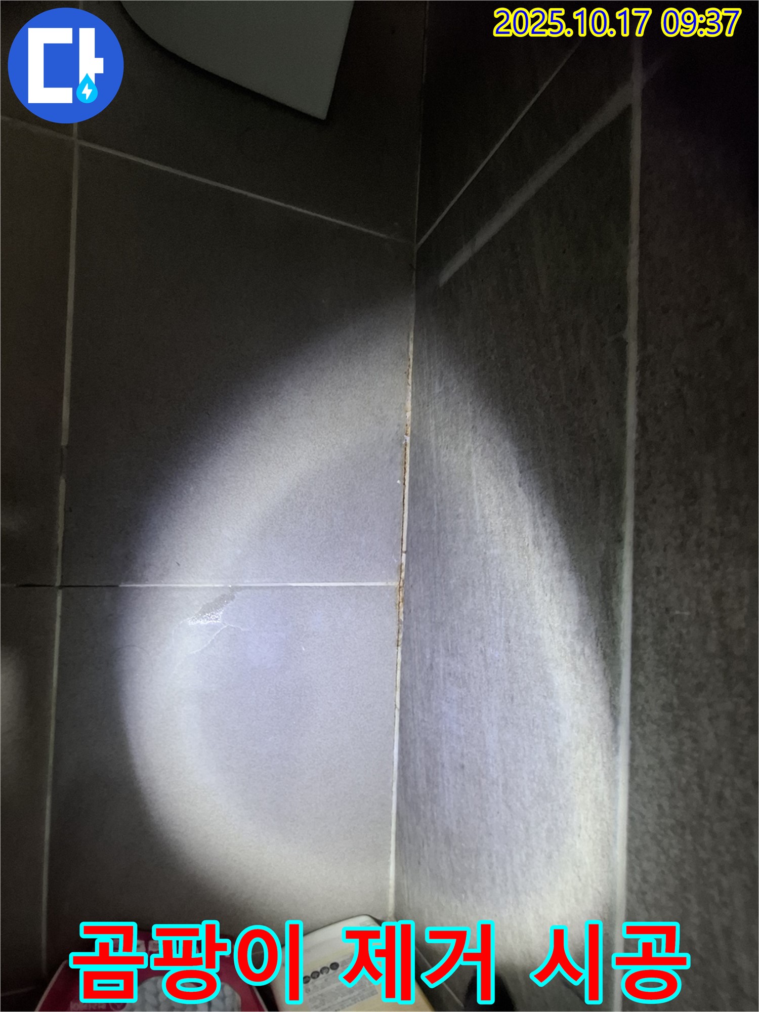 분당 봇들마을 아파트 욕실 타일 곰팡이 누수 - 곰팡이 제거 후 실리콘 재시공으로 해결!