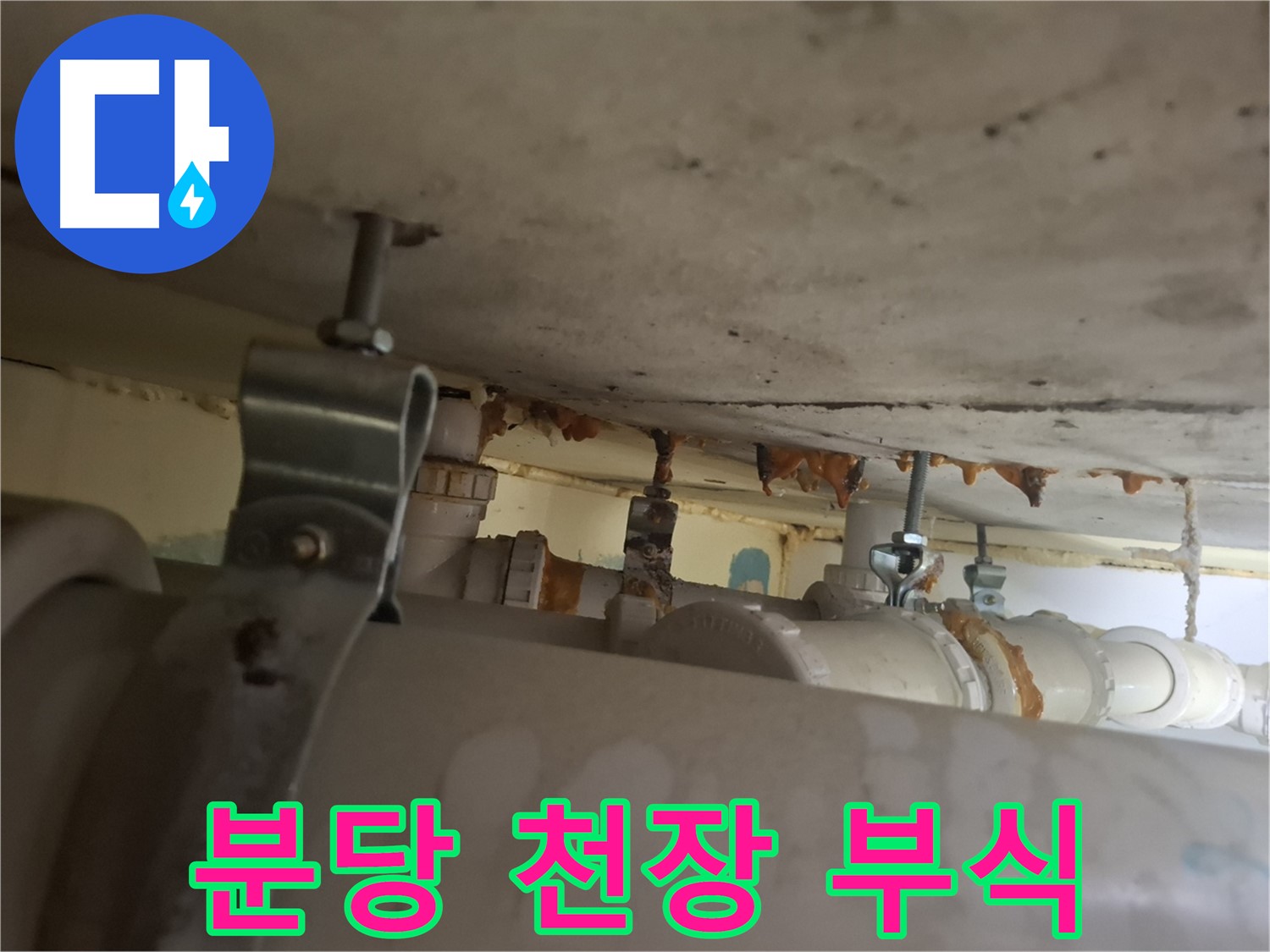 분당 봇들마을 아파트 - 천장 배관 부식으로 인한 누수 발생