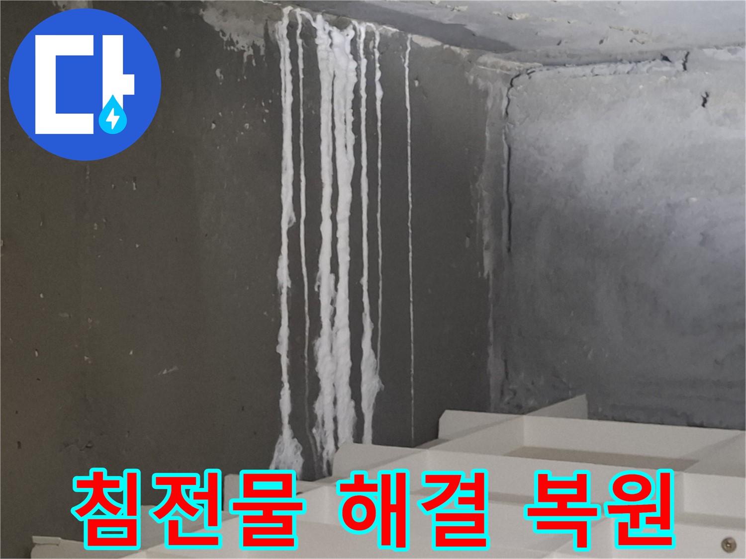 성남 분당 봇들마을 아파트 누수 - 계단 '하얀 침전물' 누수! 원인 해결과 완벽 복원을 약속드립니다.