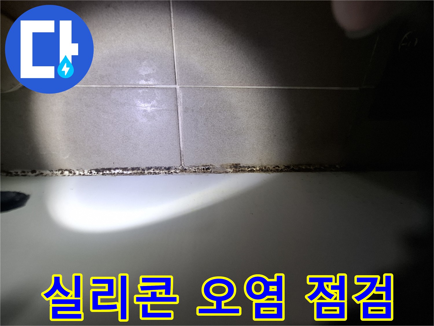 욕조 실리콘 곰팡이 - 심각한 오염 상태 - 긴급 점검 필요